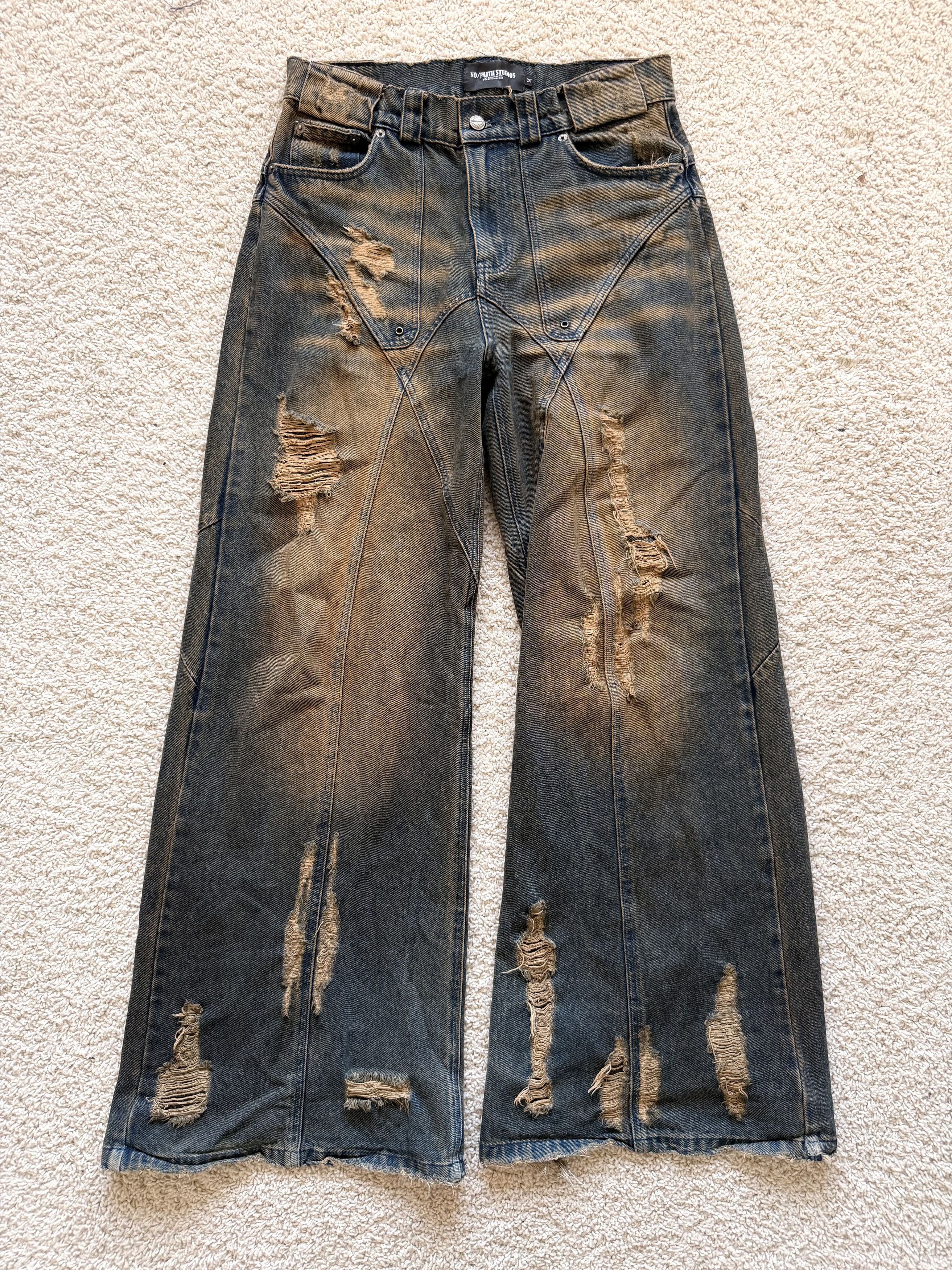 パンツ NO/FAITH STUDIOS RUSTED USED DUNE DENIM No Faith Studios No Faith Studios Rusted Used Dune Denim | Grailed