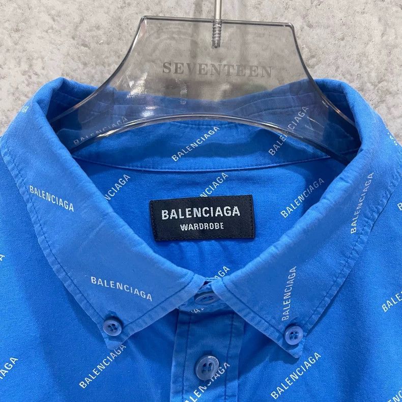 Balenciaga Balenciaga size 39 Blue Full Screen Short Sleeve Shirt 2502 Size US XXS / EU 40 - 3 Thumbnail