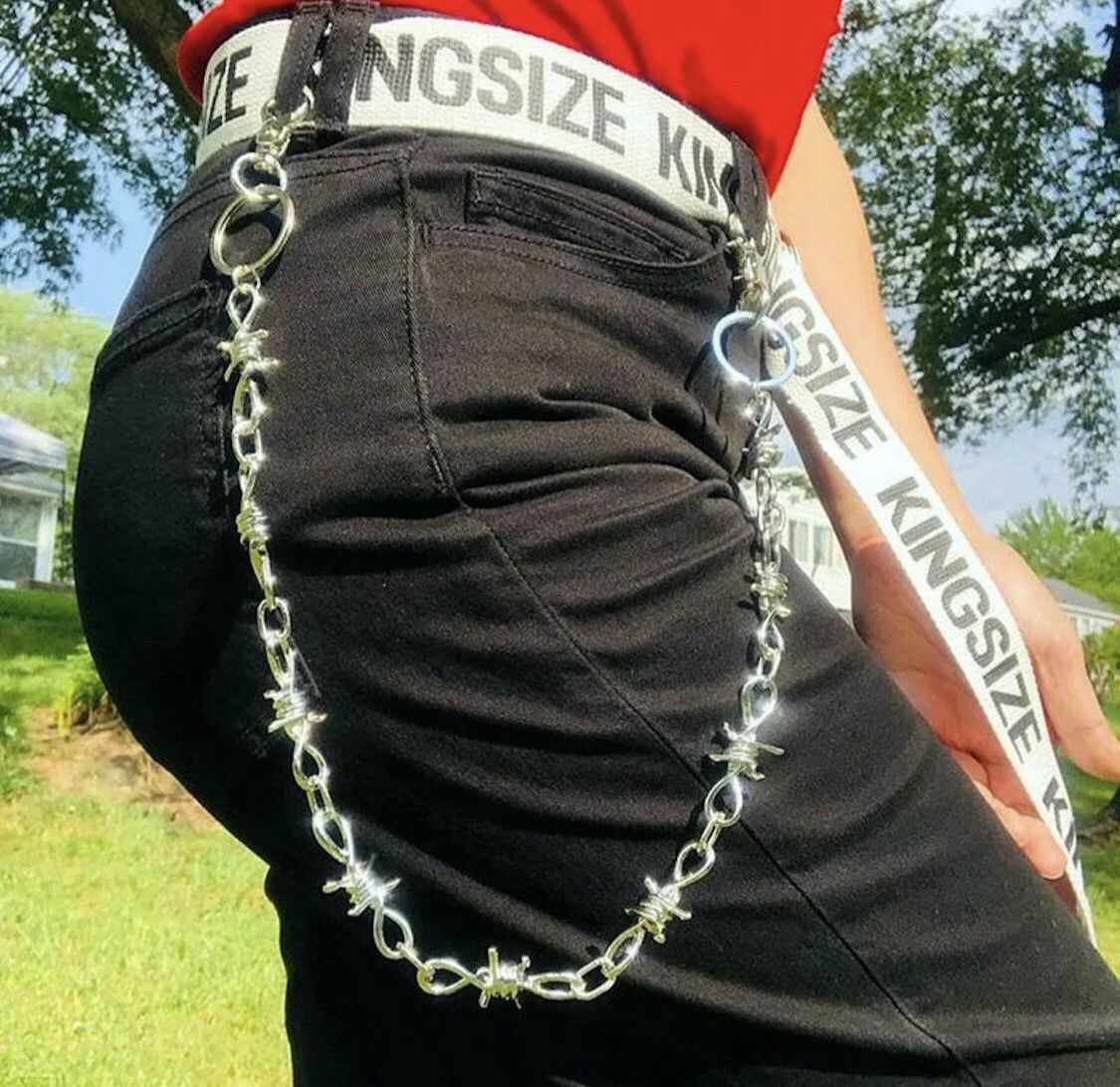 Handmade Barbed Wire Link Wallet Key Chain Size ONE SIZE - 3 Thumbnail