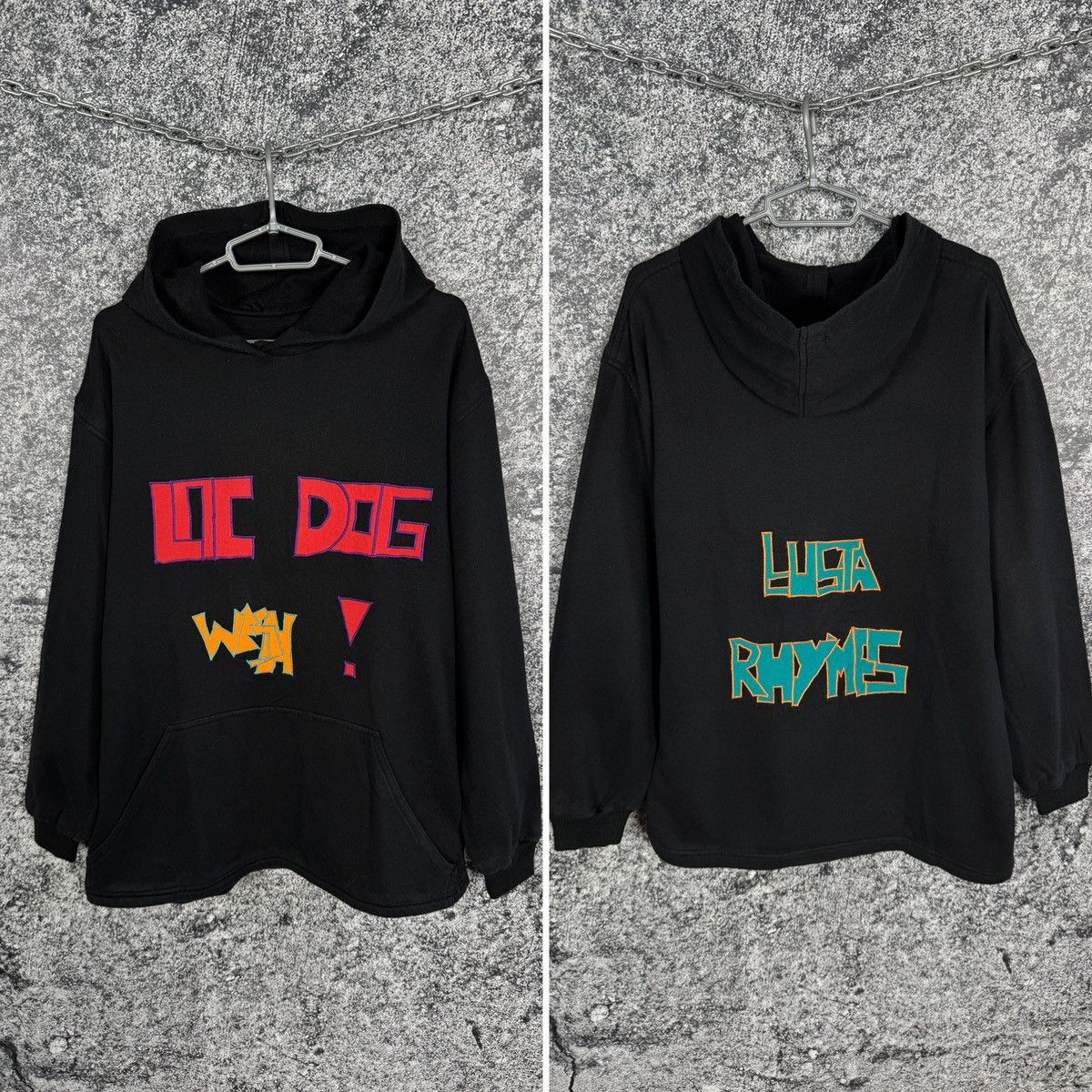 Vintage Vintage Graffiti Hoodie Loc Gog Wish Luga Phymes Hip-Hop XL Size US XL / EU 56 / 4 - 1 Thumbnail