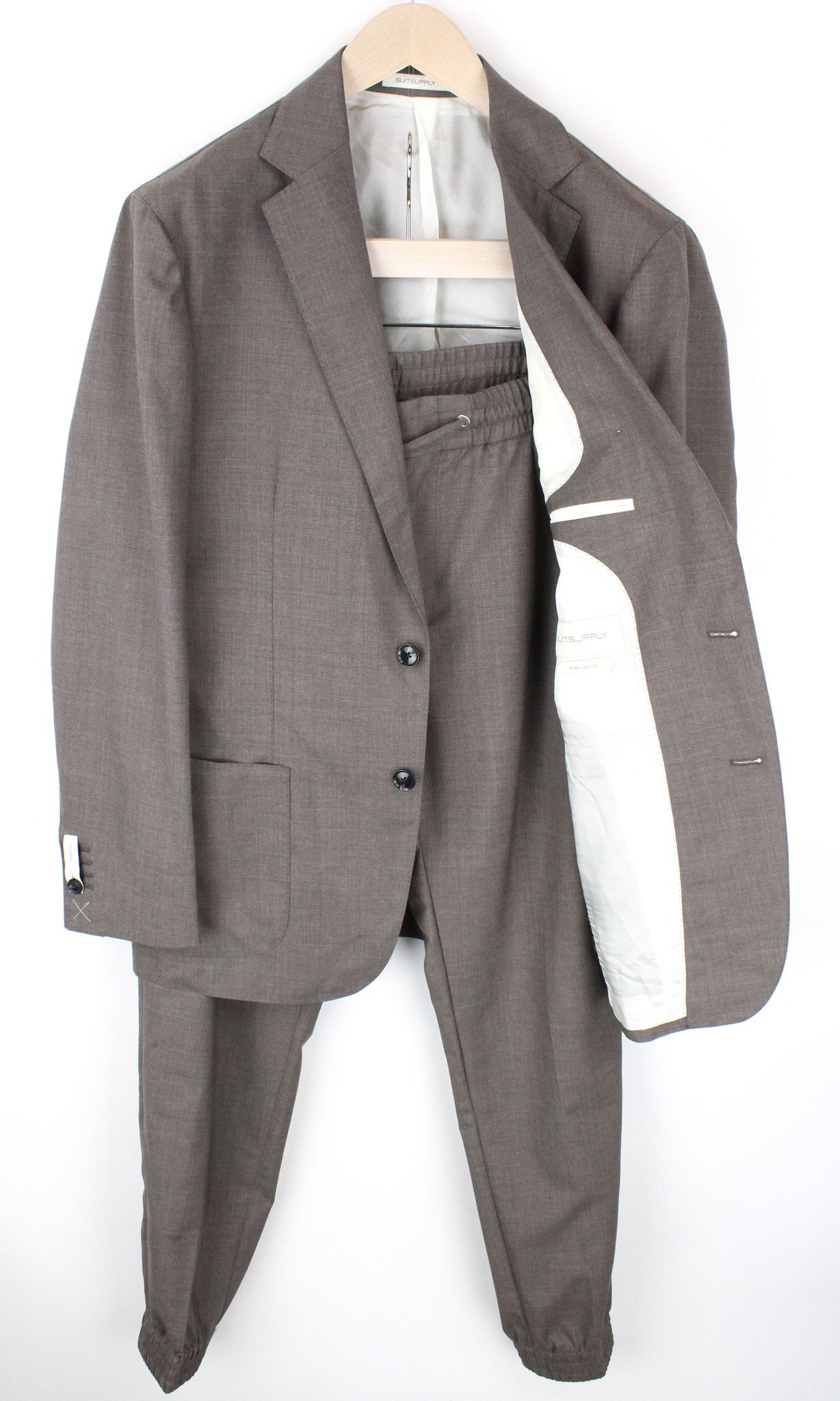 image of Suitsupply Havana Patch Uk42R Slim Wool S120's Brown Suit 68602, Men's