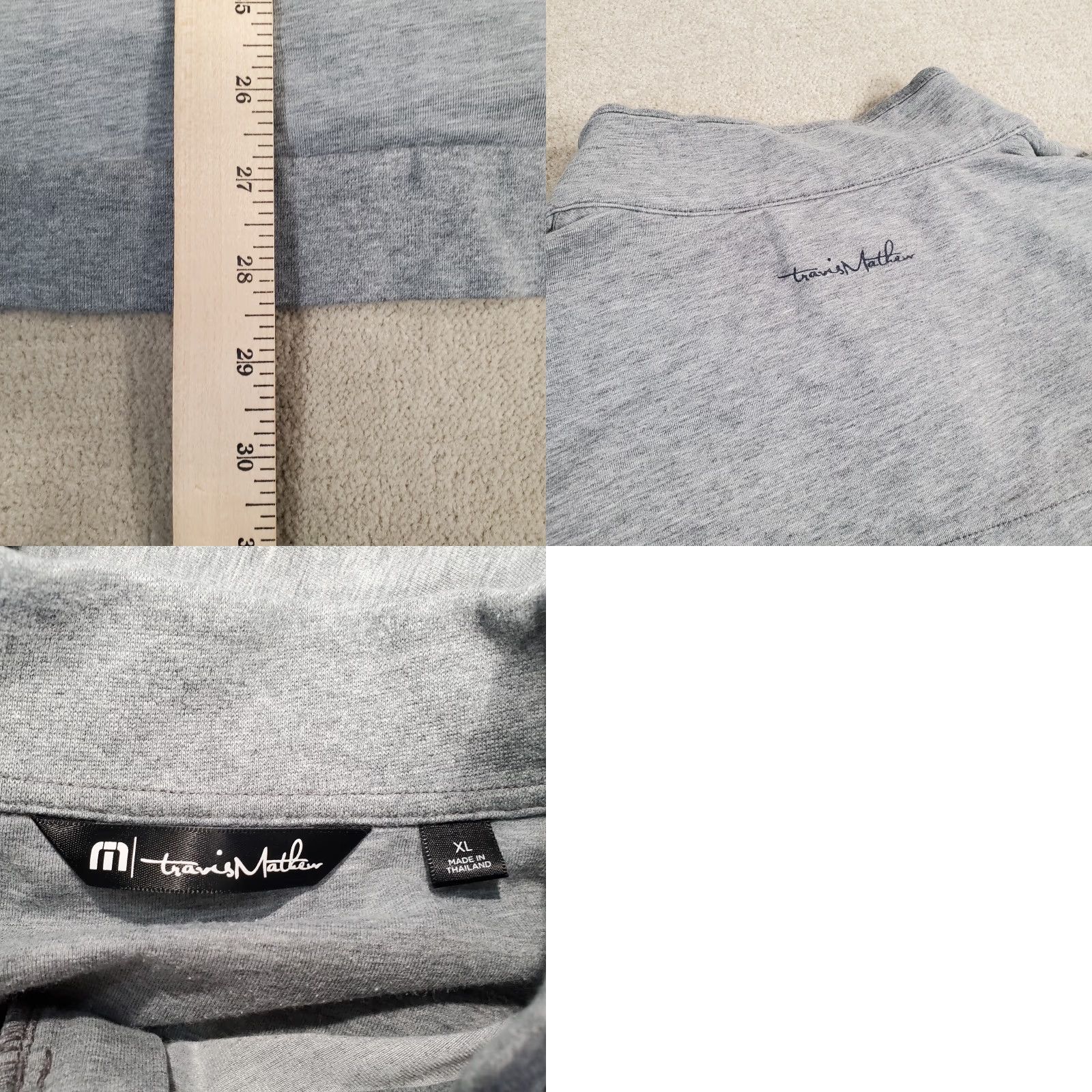TravisMathew Travis Mathew 1/4 Zip Pullover Mens XL Gray Shirt Jacket Performance Regular Logo Long Sleeve Casual Shirt Jacket Size US XL / EU 56 / 4 - 8 Thumbnail