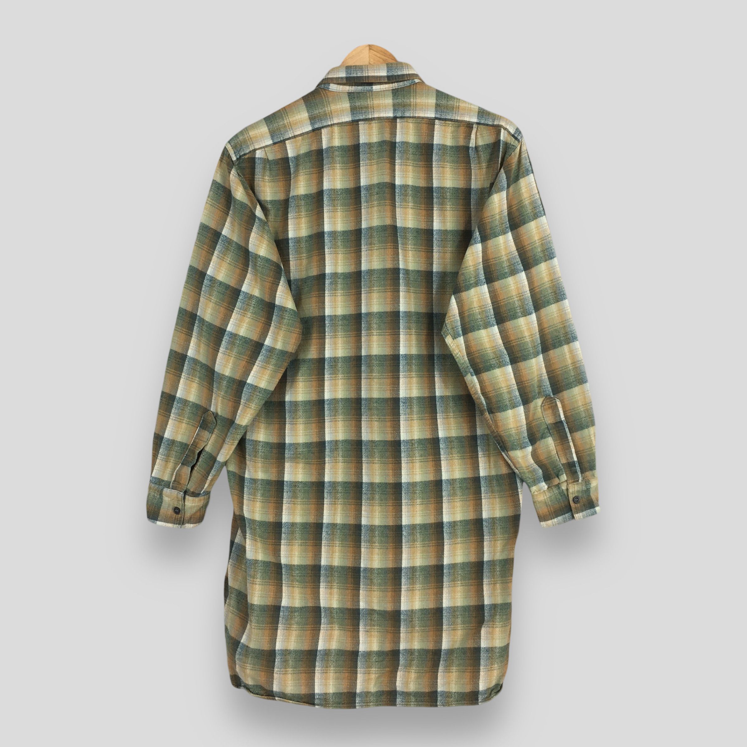Vintage Vintage 80s Tartan Checkered Extra Long 3 Button Shirt Size US M / EU 48-50 / 2 - 7 Thumbnail