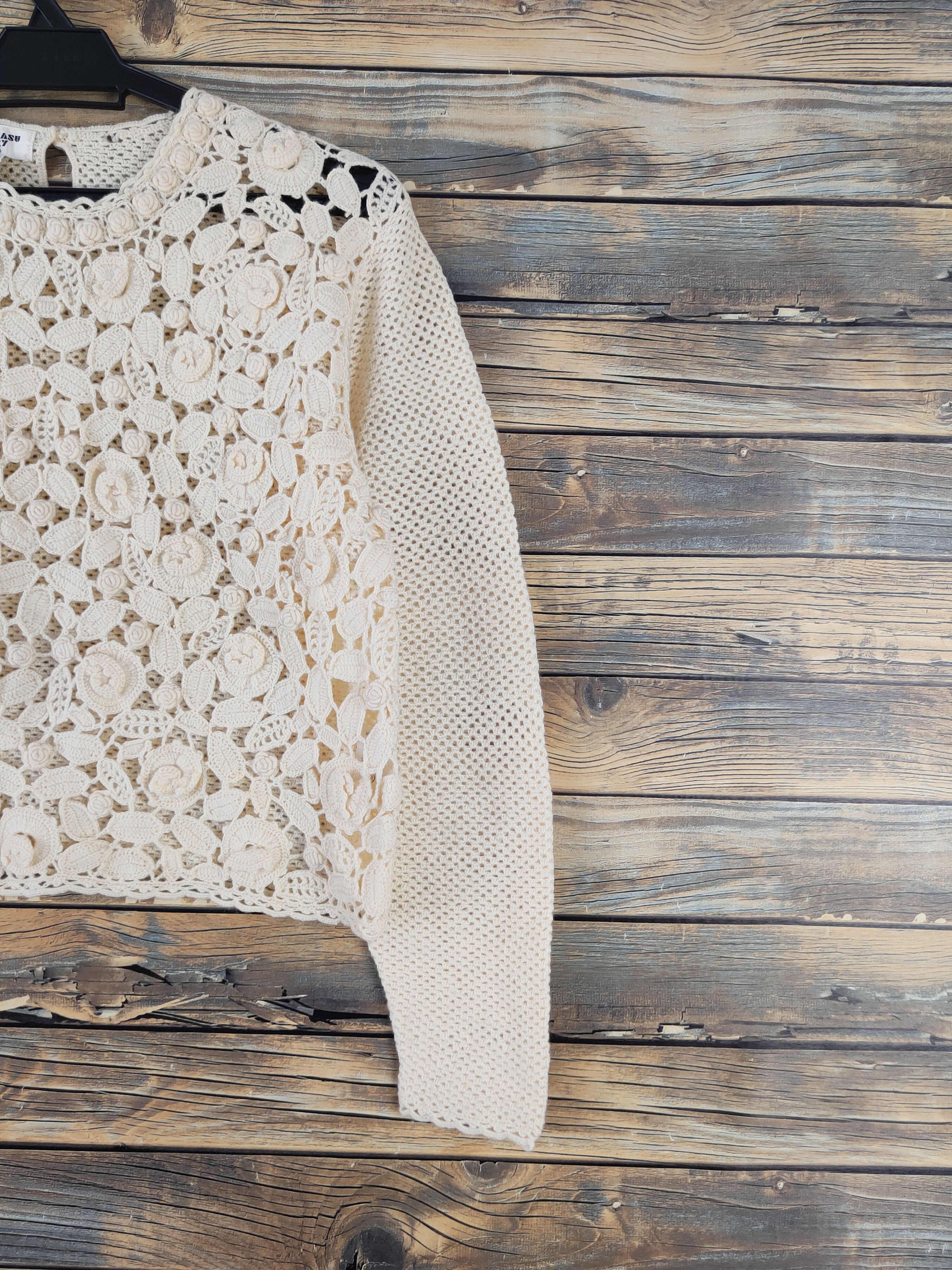 Japanese Brand × Vintage Sobakasu Mary Yellow Knitwear Crop Tops mesh net #W2123 Size S / US 4 / IT 40 - 5 Thumbnail
