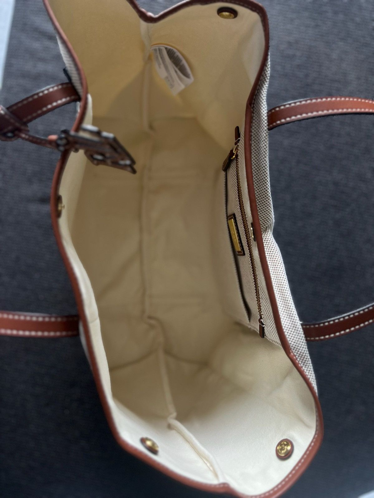 Ralph Lauren CANVAS & LEATHER LARGE EMERIE TOTE - Tote bag Size ONE SIZE - 6 Thumbnail
