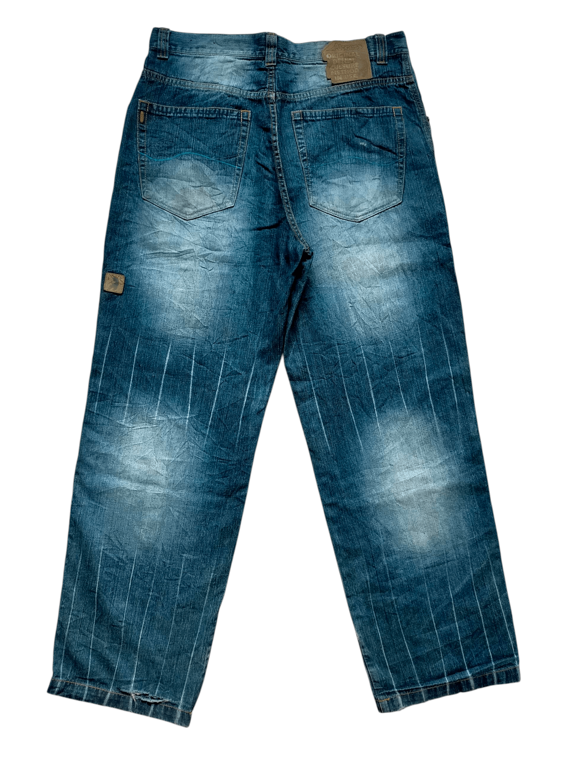 JNCO × Japanese Brand Akcess Baggy Vtg 90s Hip Hop Skate Style Denim Size US 34 / EU 50 - 1 Thumbnail