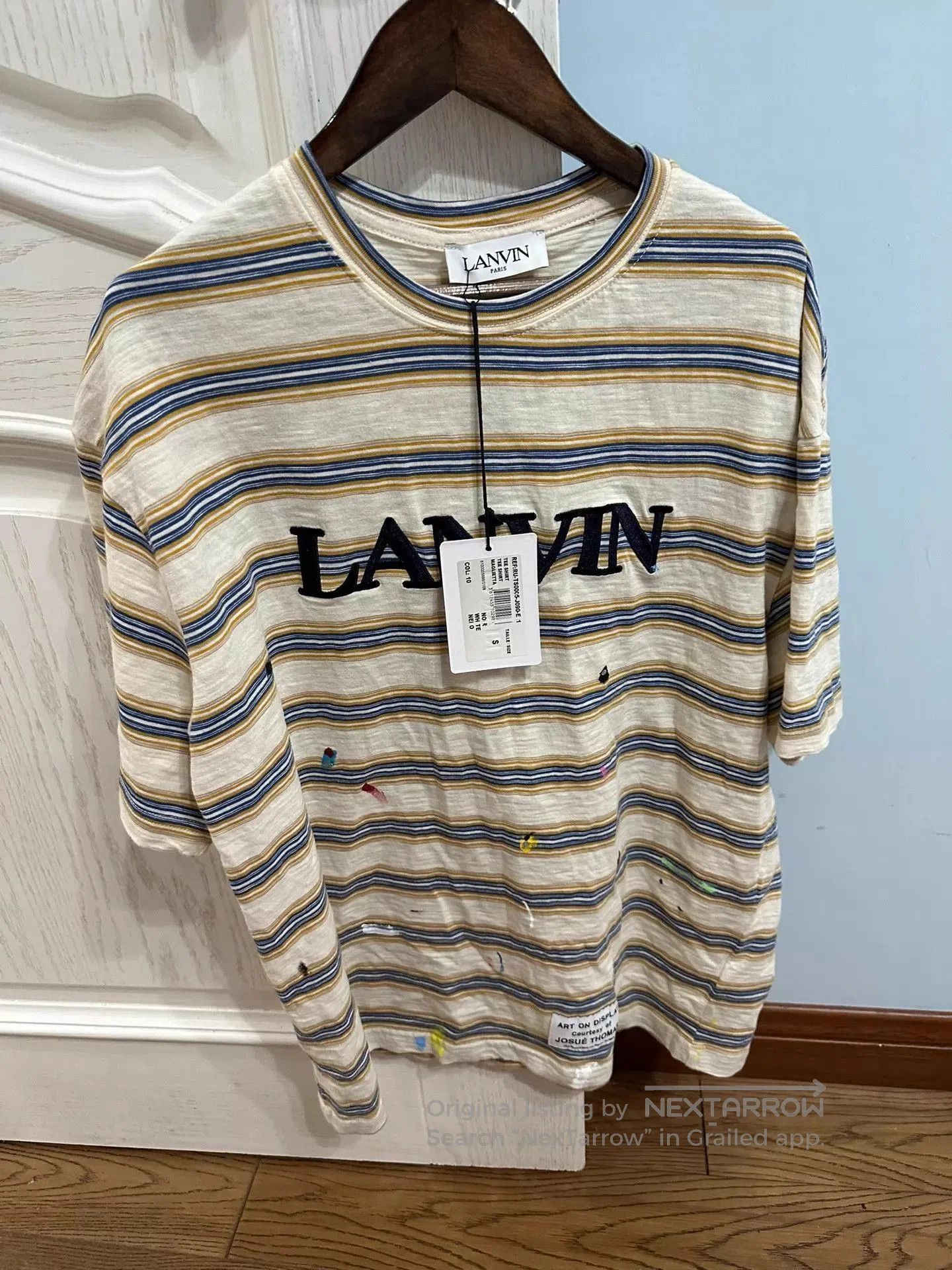 Lanvin Striped Long Sleeve Shirt with Paint Splatter Details. Size US S / EU 44-46 / 1 - 1 Thumbnail