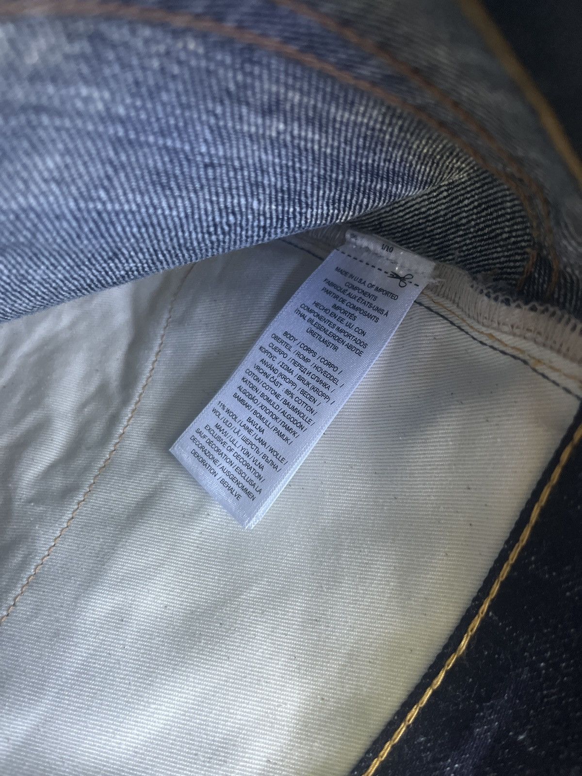 RRL Ralph Lauren RIGID LIMITED EDITION 12oz SELVEDGE WOOL COTTON DENIM 29x30 Size US 29 - 9 Thumbnail