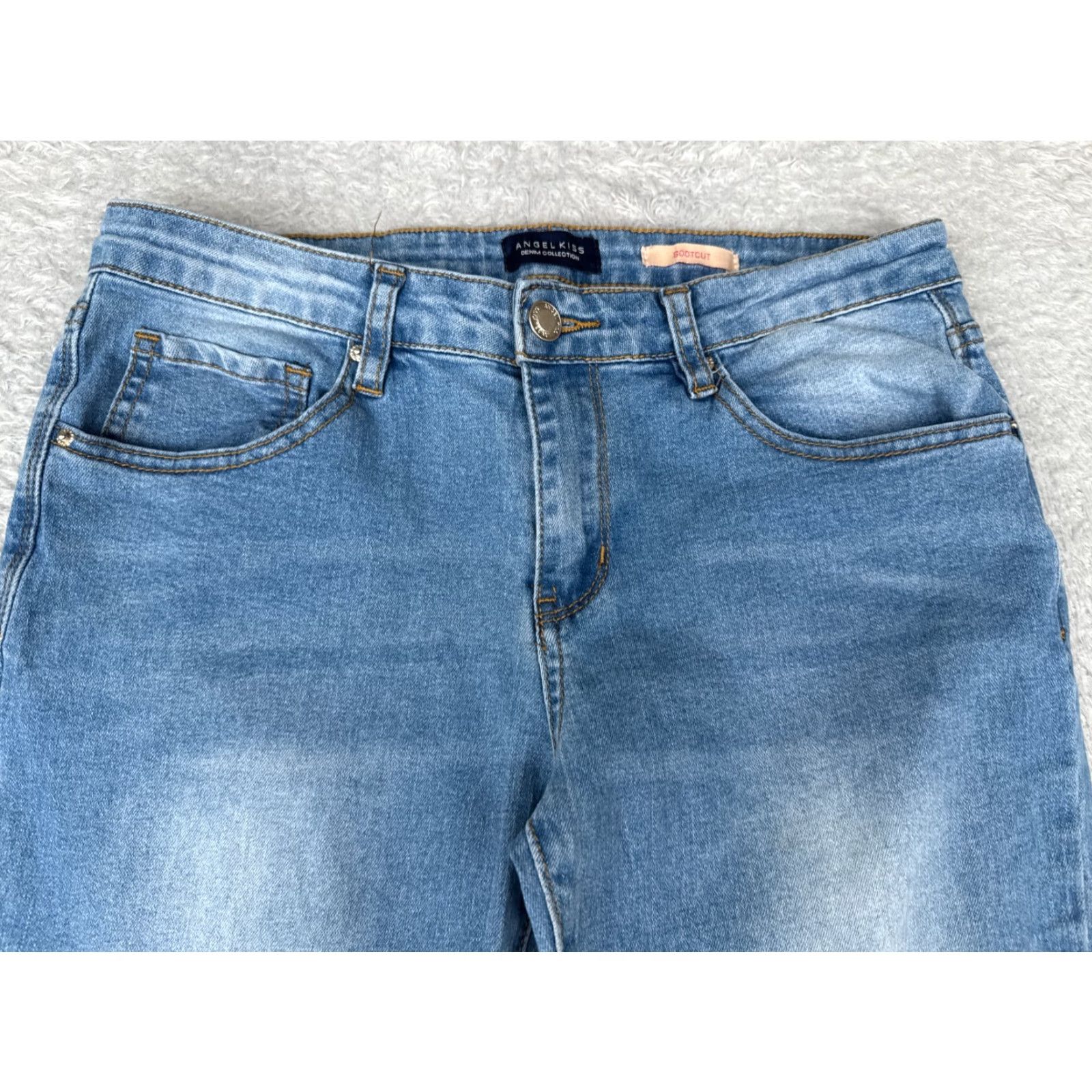 Vintage Angel Kiss Jeans Juniors 28x31 Blue Denim Bootcut Low Rise Cotton Blend Women's Jeans 5-Pocket Ø Size 30" / US 8 / IT 44 - 4 Thumbnail