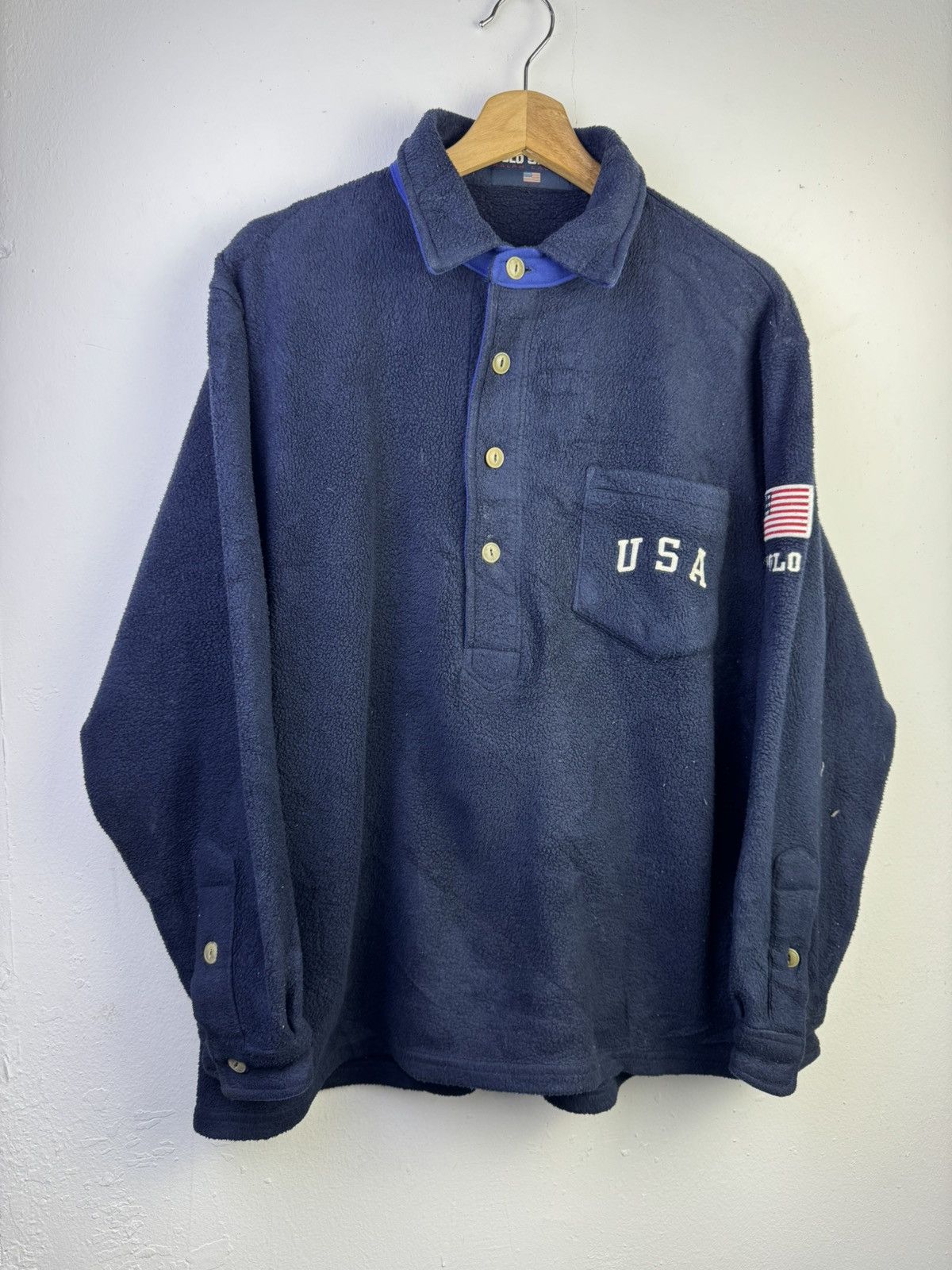 Polo Ralph Lauren vintage Polo Sport Ralph Lauren USA logo half-button fleece Size US M / EU 48-50 / 2 - 2 Thumbnail