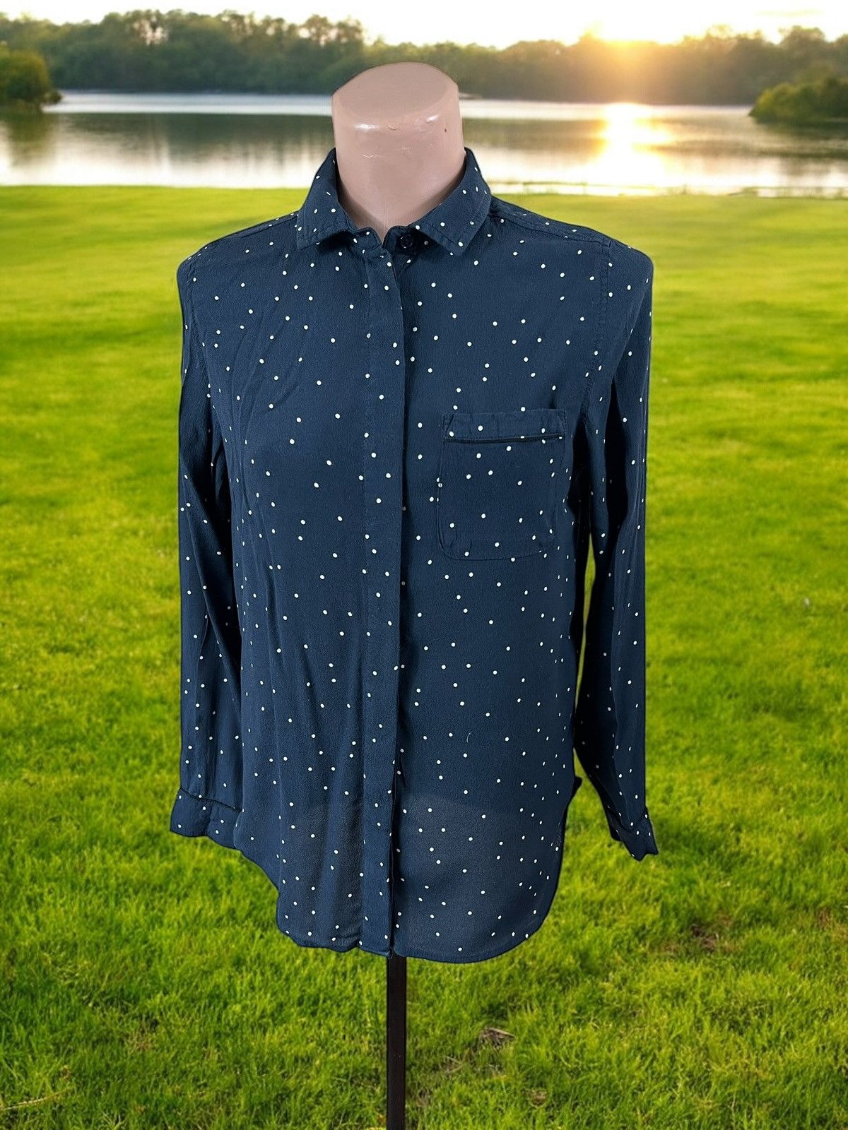 Ganni Ganni Rosemont Crepe polkadot shirt size 36 Size S / US 4 / IT 40 - 1 Thumbnail