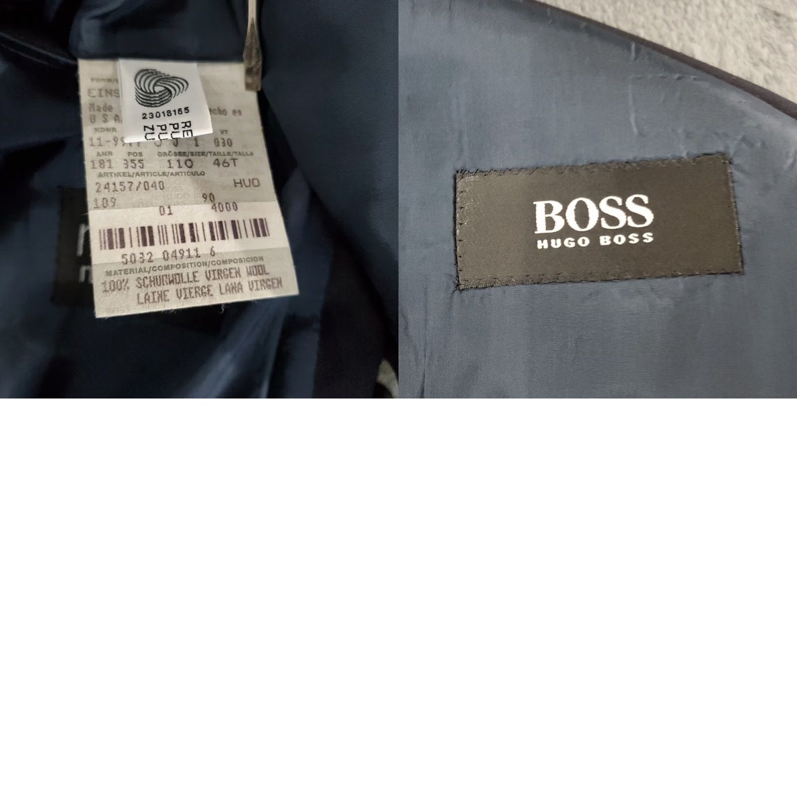 Hugo Boss HUGO BOSS Blazer Wool Blue Men's 46 Tall Wool Virgin / Dark Navy Solid Single-Breasted 3-Button Jacket Blazer Blazer Jacket Dress Coat Type: Blazer Size 46R - 9 Thumbnail