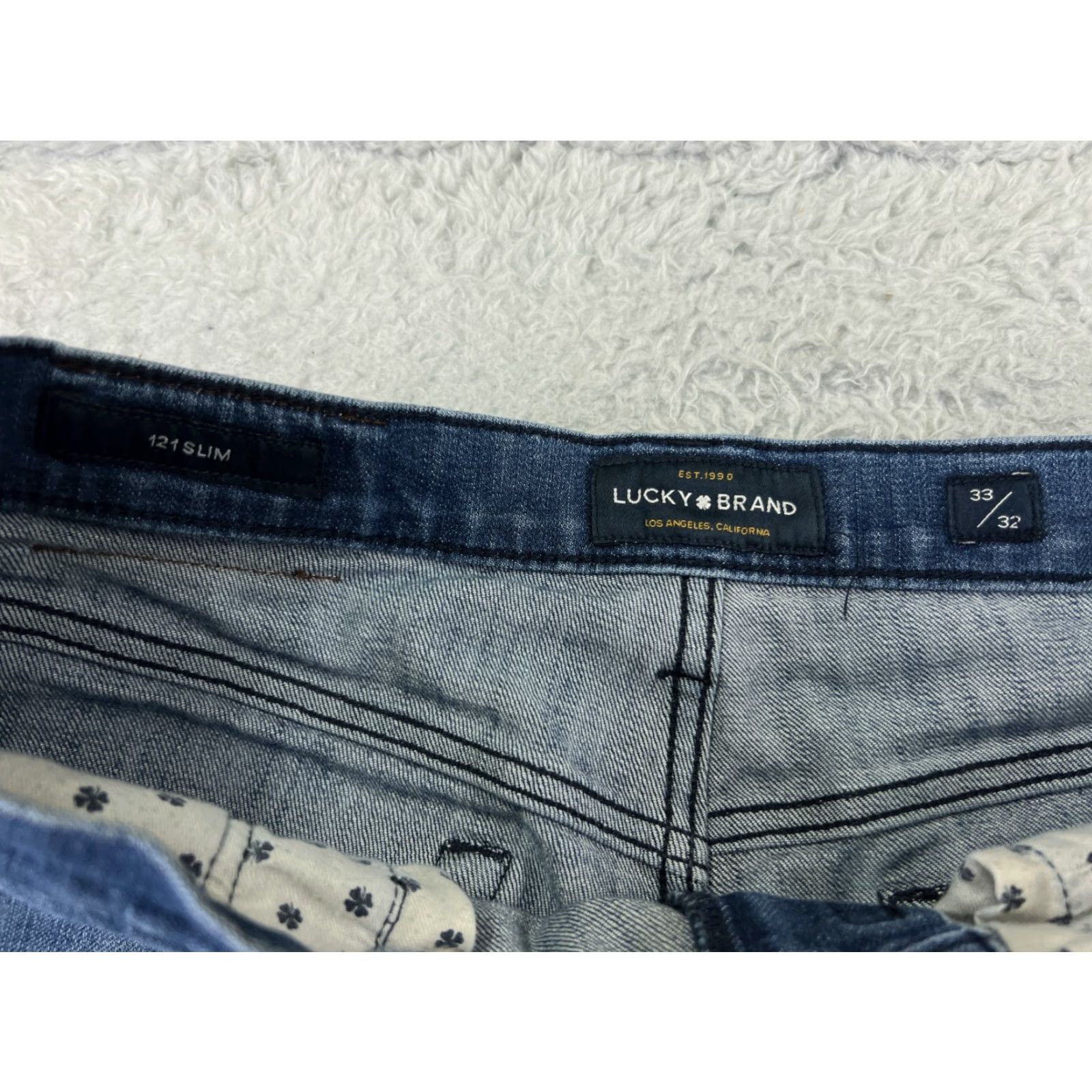 Lucky Brand VINTAGE not applicable; restructure: Lucky Brand Jeans Mens 33 Blue Denim 121 Slim Cotton Blend 30x29 Size US 33 - 3 Thumbnail