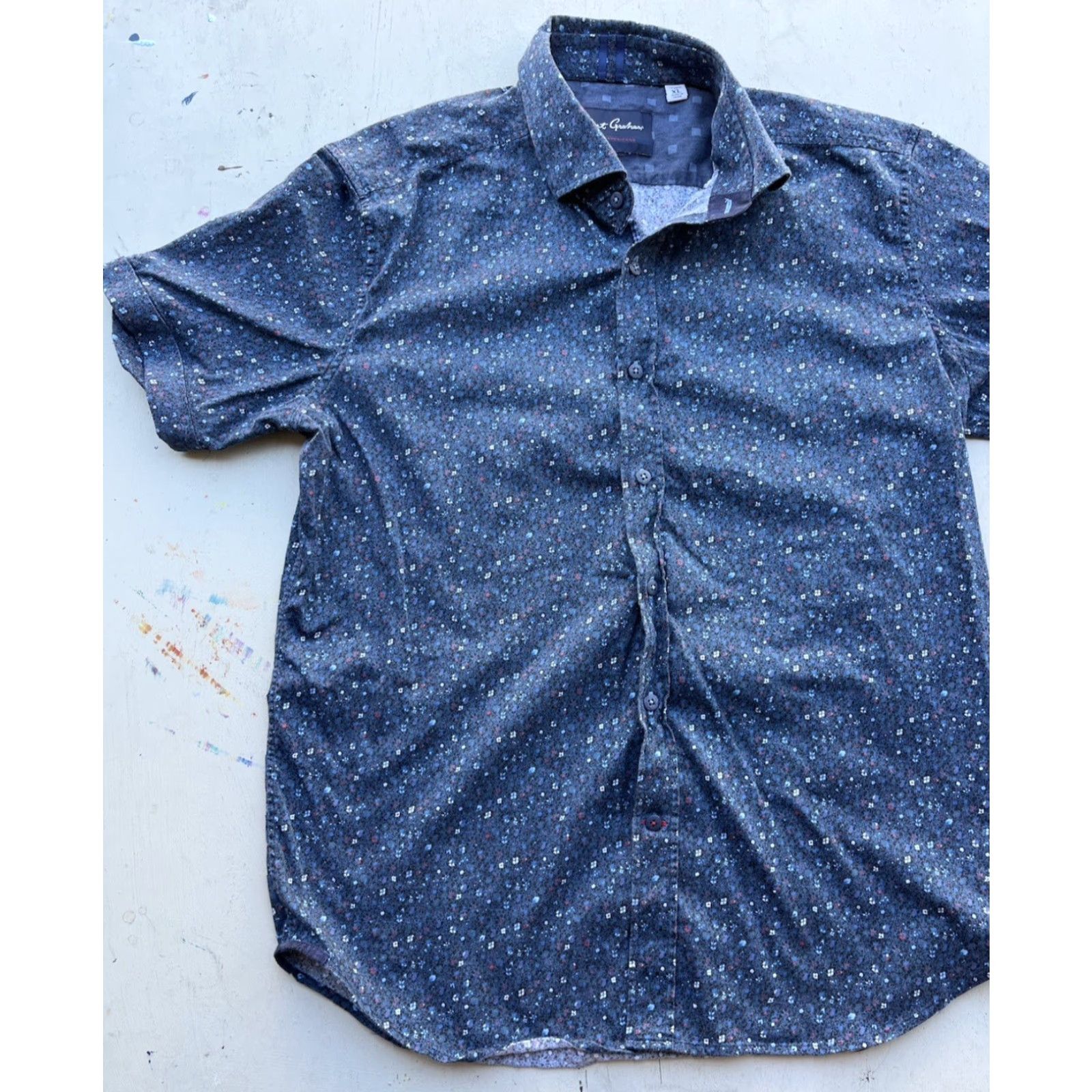 Robert Graham Robert Graham Multicolor Geometric Button-Up Shirt XL Men’s Casual Short Sleeve Button-Down Size US XL / EU 56 / 4 - 4 Thumbnail