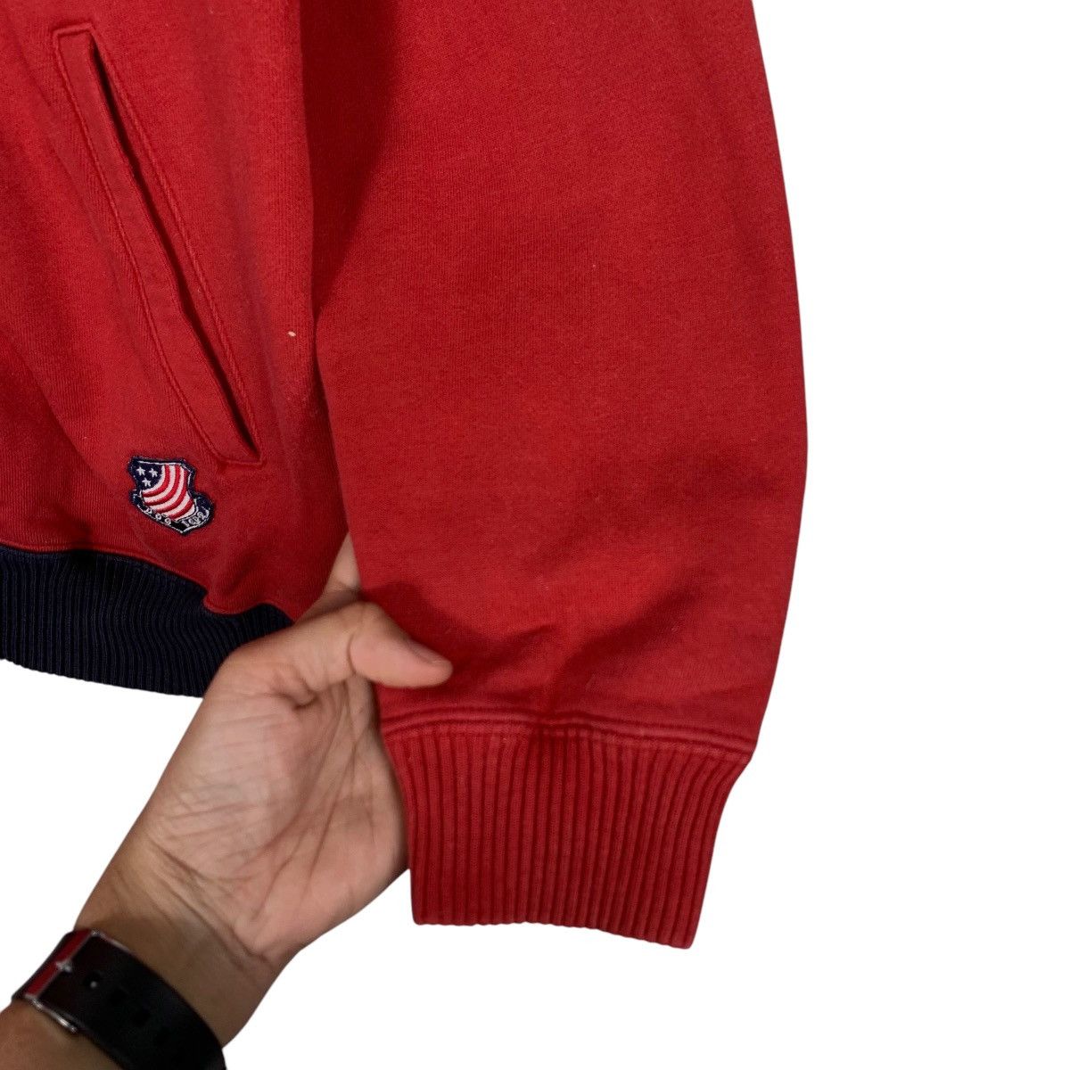 Japanese Brand DOG DEPT Santa Monica Big Logo Red Sweater #2050-C89 Size US XL / EU 56 / 4 - 13 Thumbnail