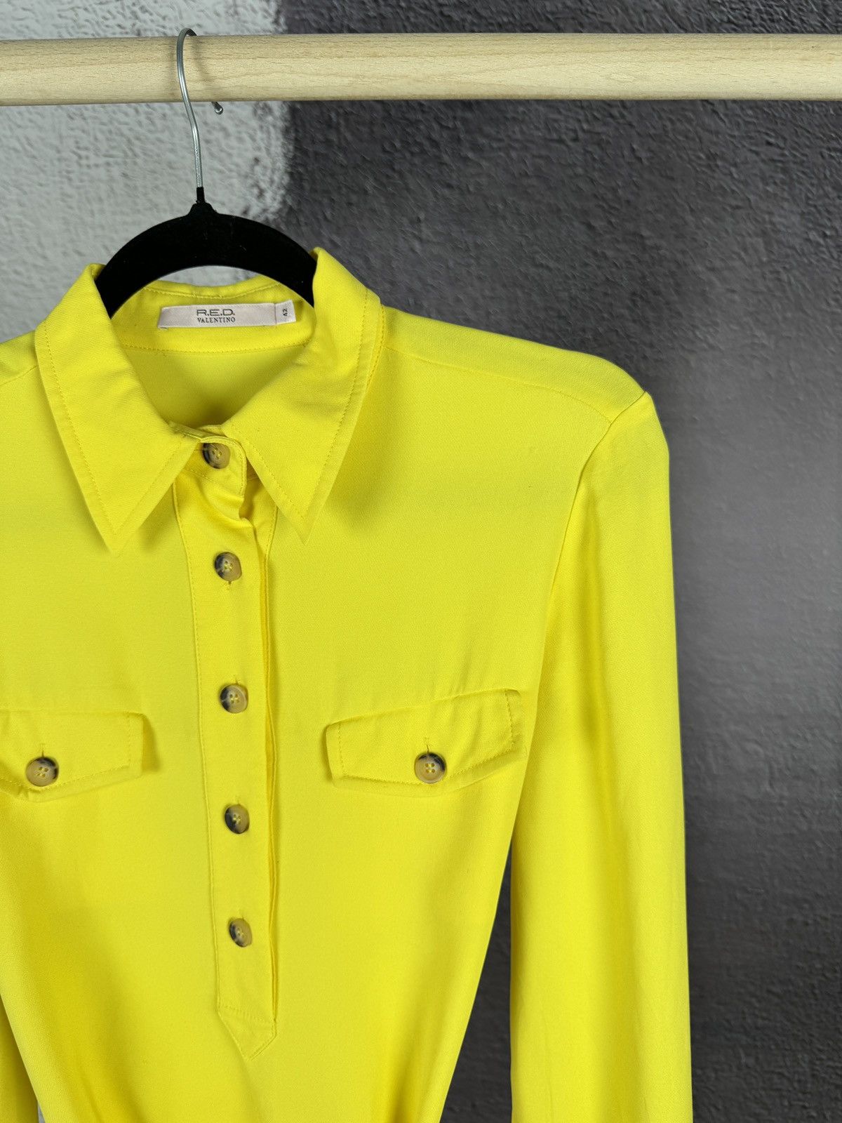 RED Valentino R.E.D. Valentino pure silk yellow belted blouse luxury Size M / US 6-8 / IT 42-44 - 4 Thumbnail