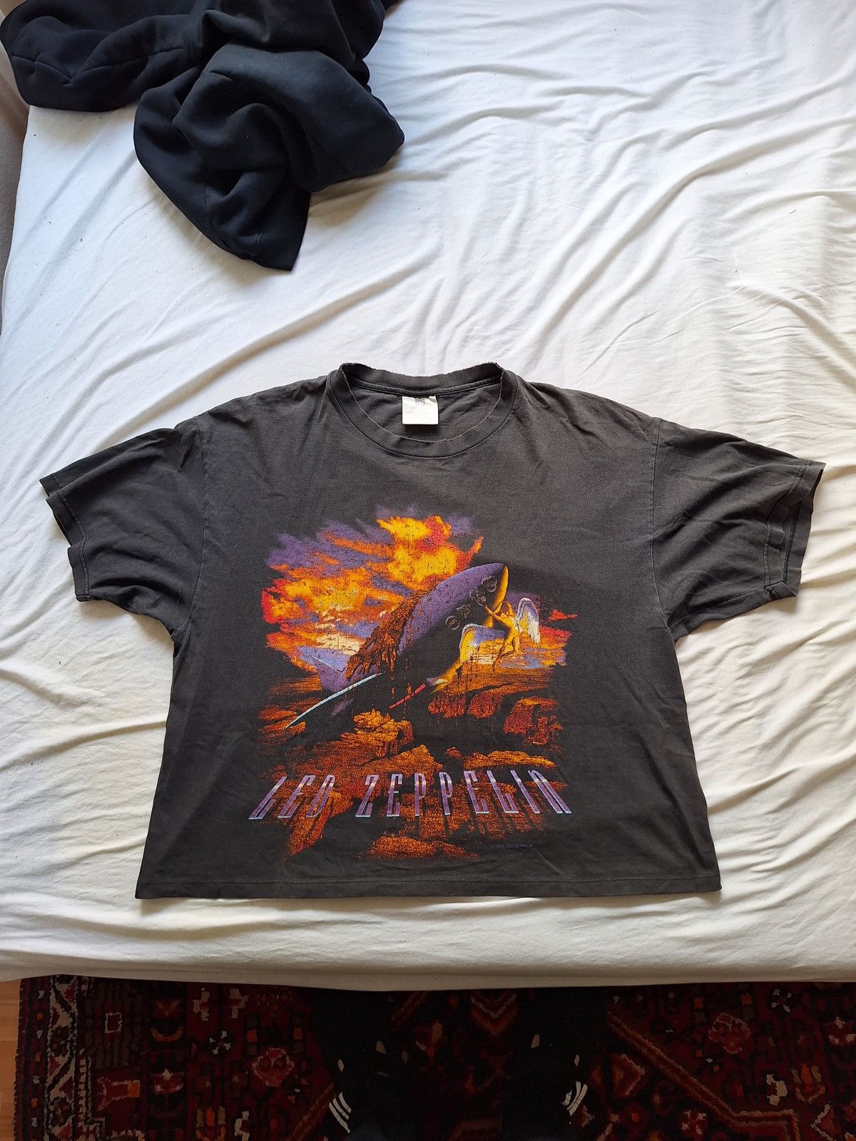 image of Vintage Led Zeppelin T-Shirt in Black, Men's (Size XL)