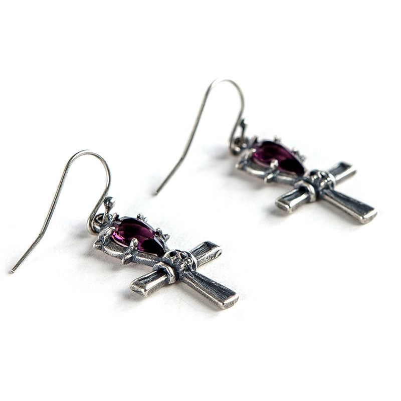 Jewelry (25 Silver Cross Rare Earrings One Pairs Chrome Jewelry Size ONE SIZE - 6 Thumbnail