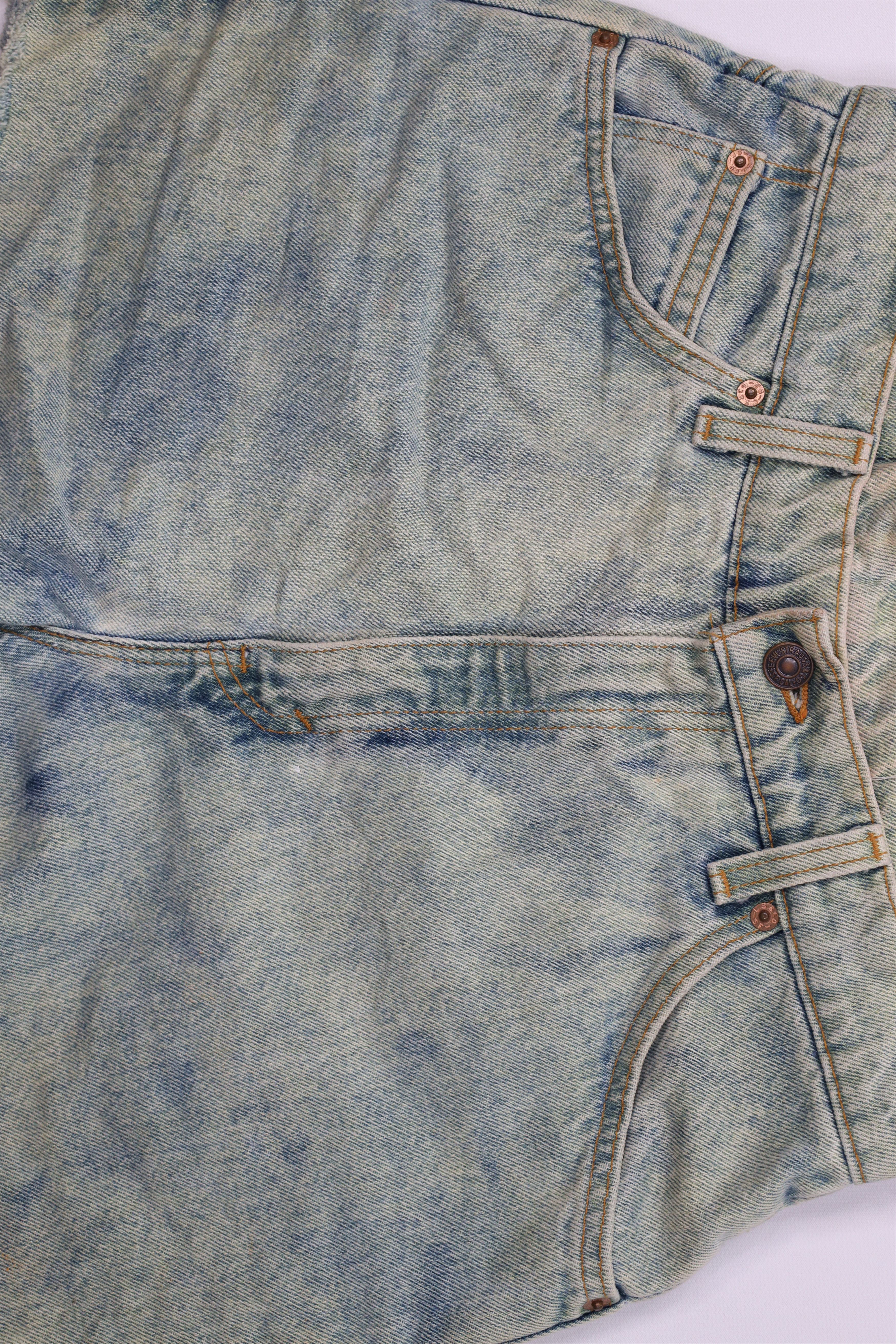Levi's Vintage 90s Levis 921 Orange Tab Off Denim Shorts Jorts USA Size 34" / US 12 / IT 48 - 3 Thumbnail
