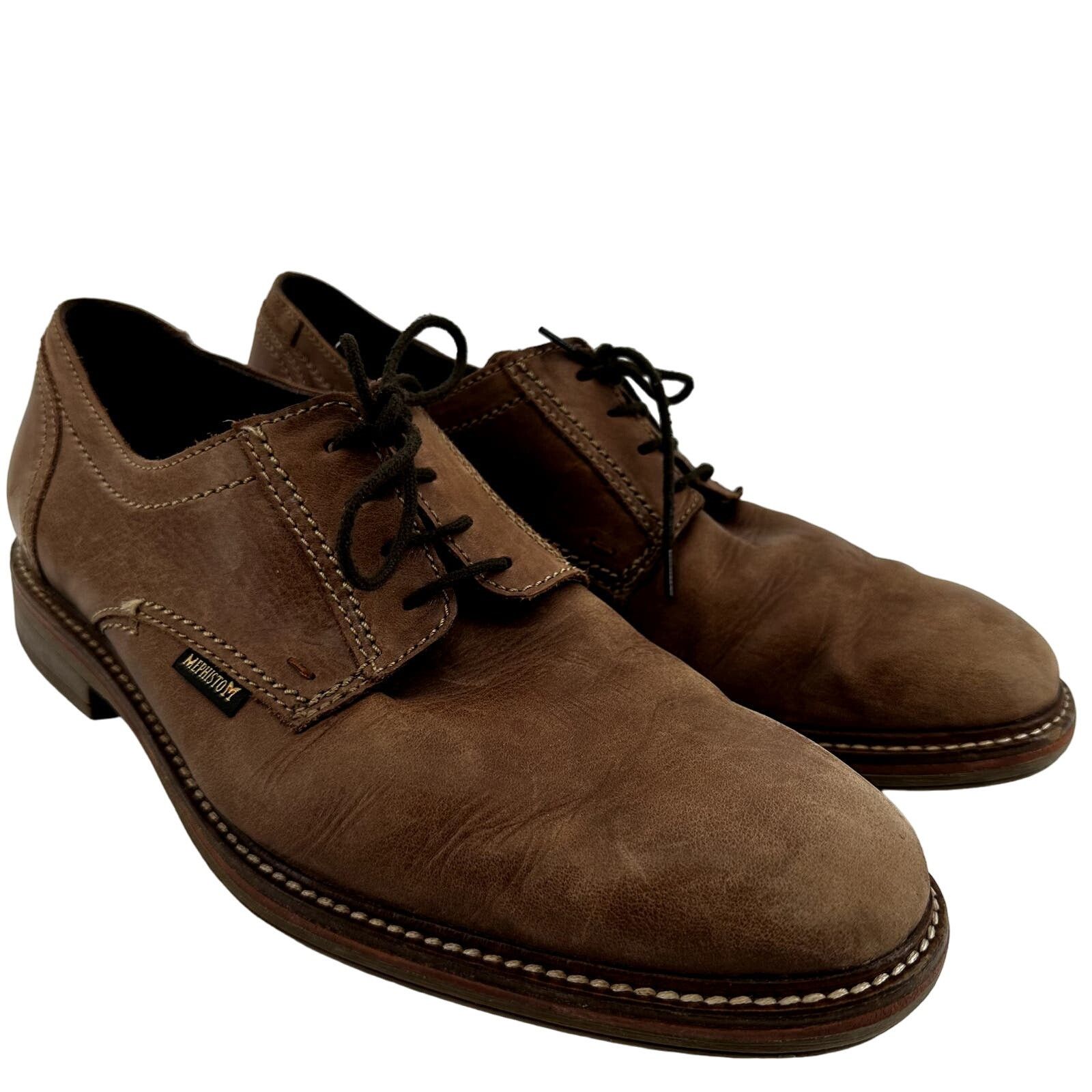 Mephisto Waino Air Jet Derby Dress Shoes Lace Up Leather 10 in Brown, Men's