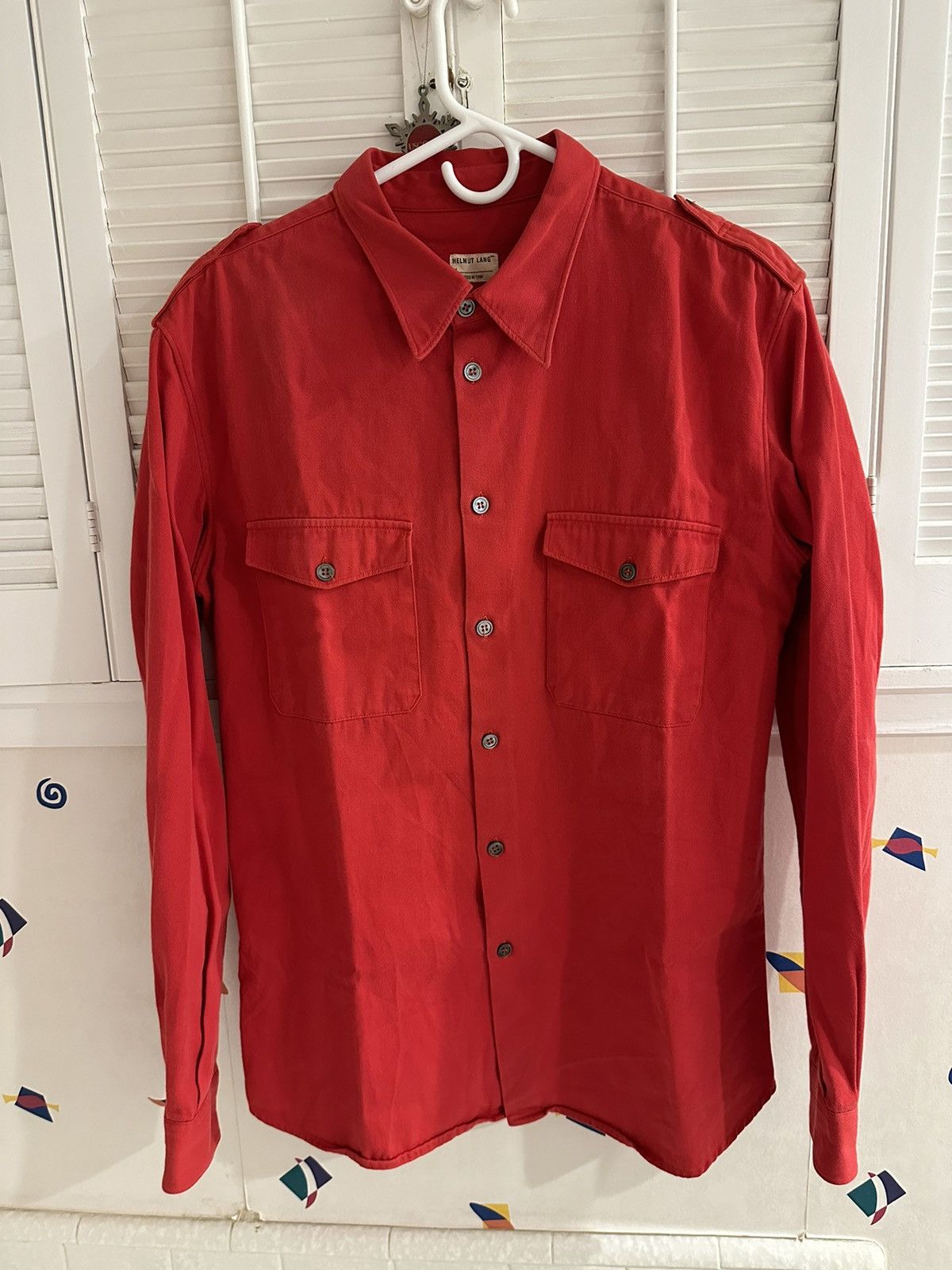Helmut Lang SS1997 Military Officer’s Shirt in Red Size US M / EU 48-50 / 2 - 3 Thumbnail