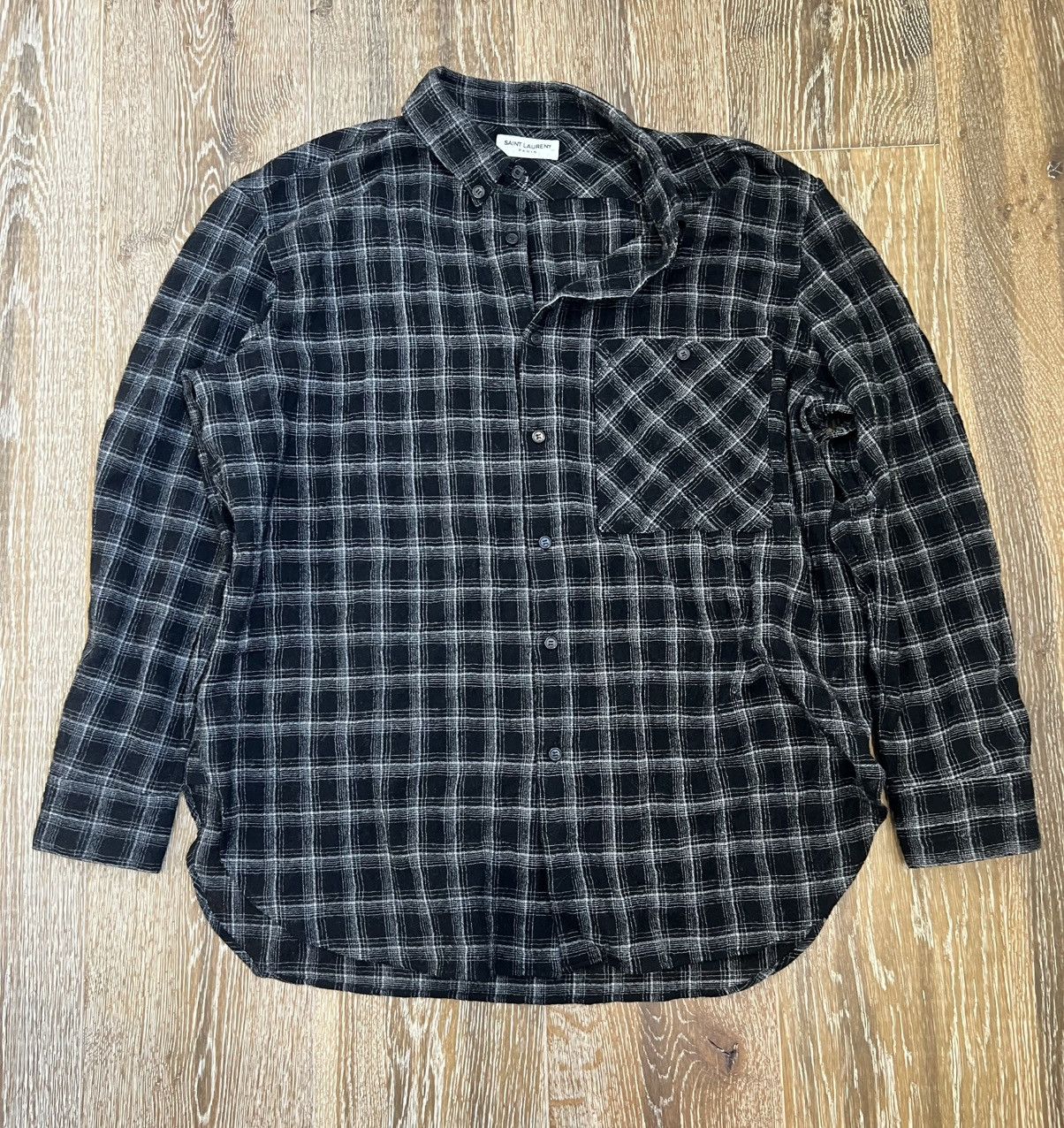 Saint Laurent Paris Saint Laurent Checkered Flannel Wool Shirt Size US XL / EU 56 / 4 - 1 Thumbnail