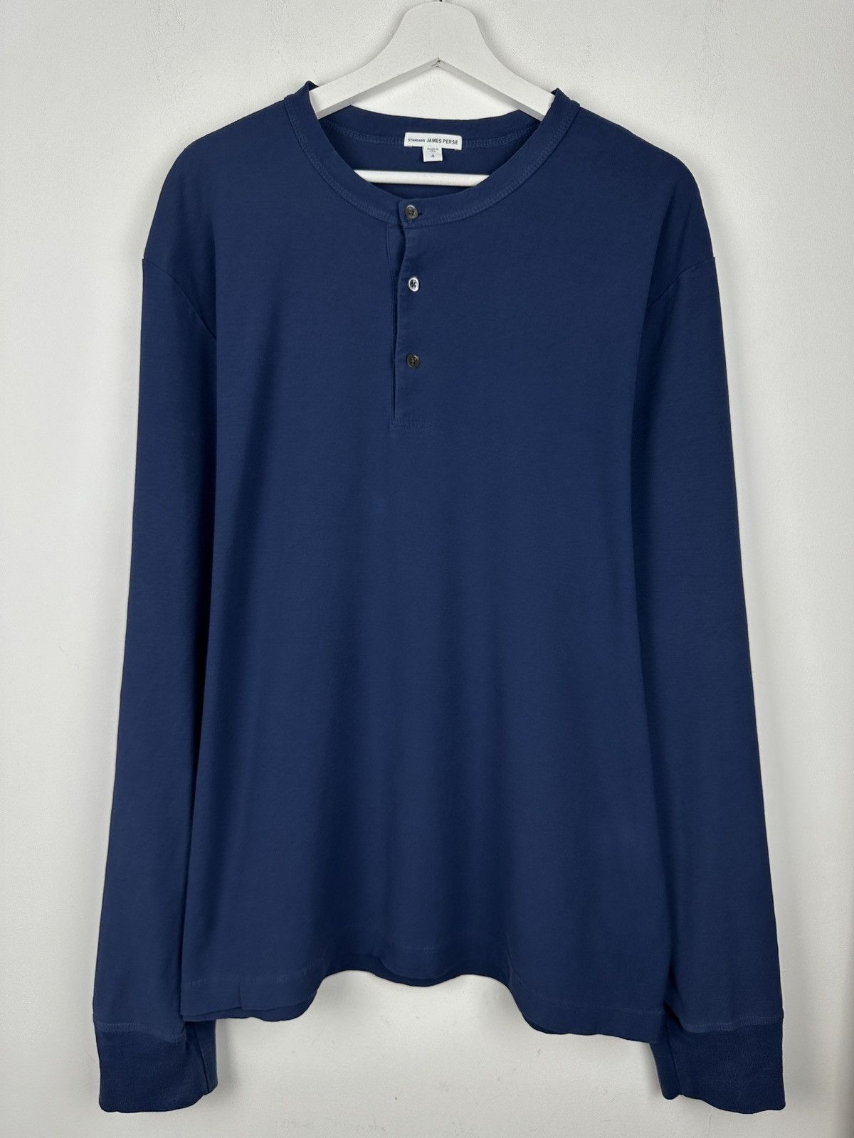 James Perse James Perse Supima Henley Long Sleeve T Shirt Tee Size US XL / EU 56 / 4 - 1 Thumbnail