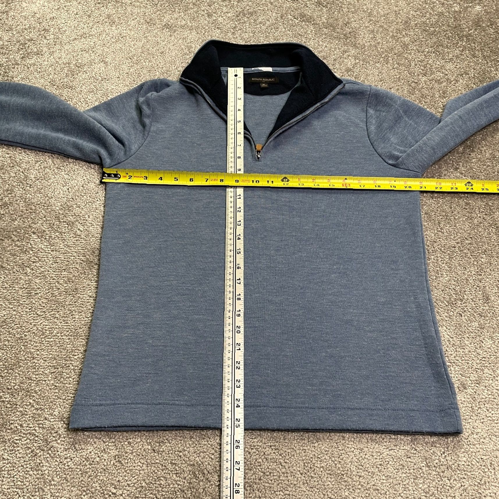 Banana Republic Banana Republic 1/4 Zip Sweatshirt Mens Medium Blue Mock Neck Casual Pullover Shirt Size US M / EU 48-50 / 2 - 7 Thumbnail