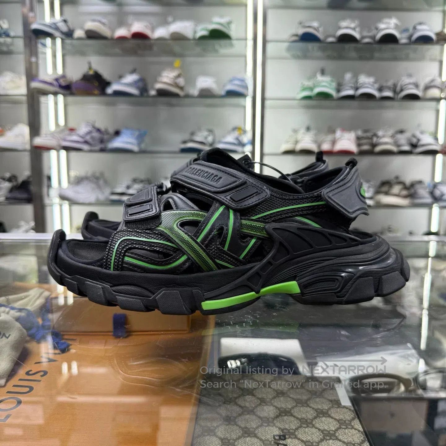 Balenciaga balenciaga track sandals in black and green. Size US 7 / EU 40 - 3 Thumbnail