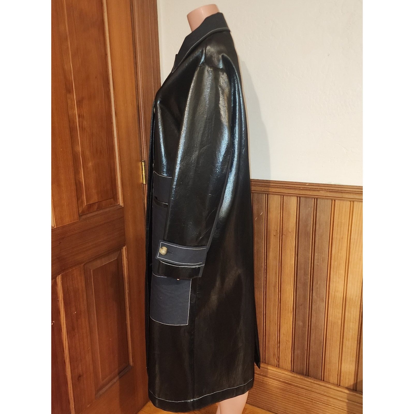 Rejina Pyo NWT Rejina Pyo Logan Faux Leather Coated Twill Black Coat L Size L / US 10 / IT 46 - 10 Thumbnail