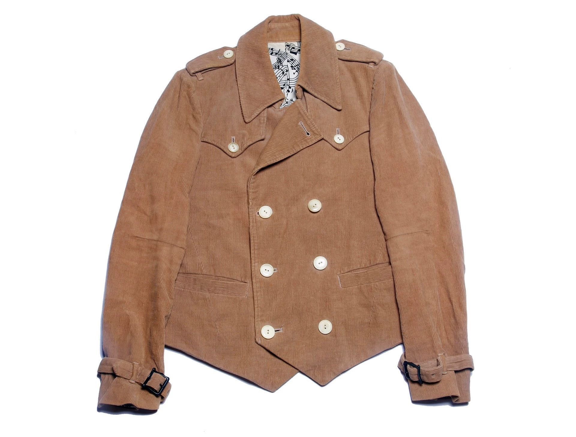 Number (N)ine Beige Double-Breasted Corduroy Jacket Size US M / EU 48-50 / 2 - 1 Thumbnail