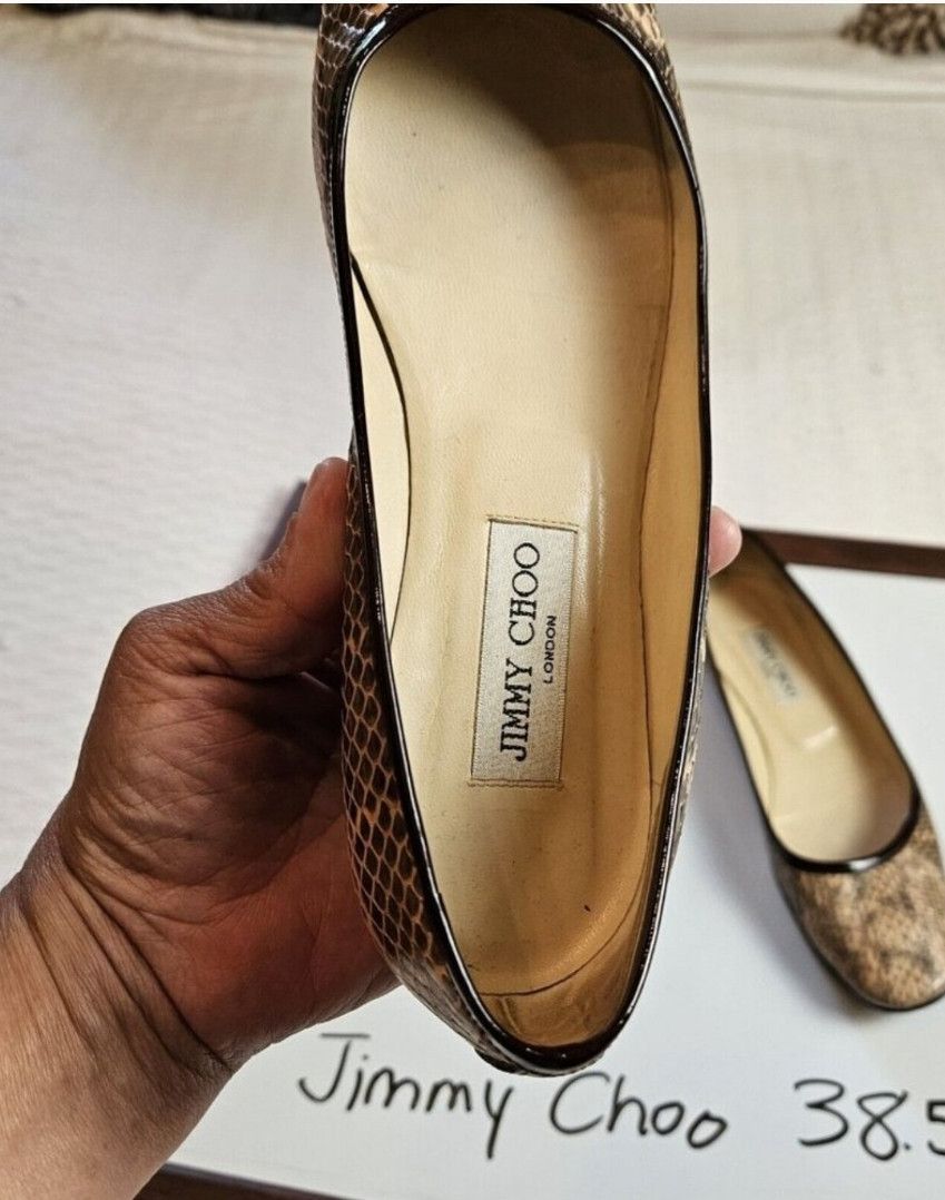 Jimmy Choo Jimy choo snakeskin flats Size US 8.5 / IT 38.5 - 2 Thumbnail