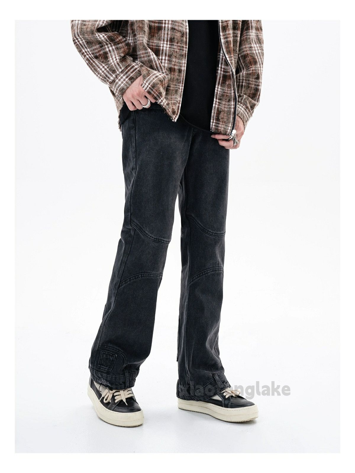 Jean × Vintage washed faded punk grunge patchwork bootcut jeans Size US 32 / EU 48 - 1 Thumbnail