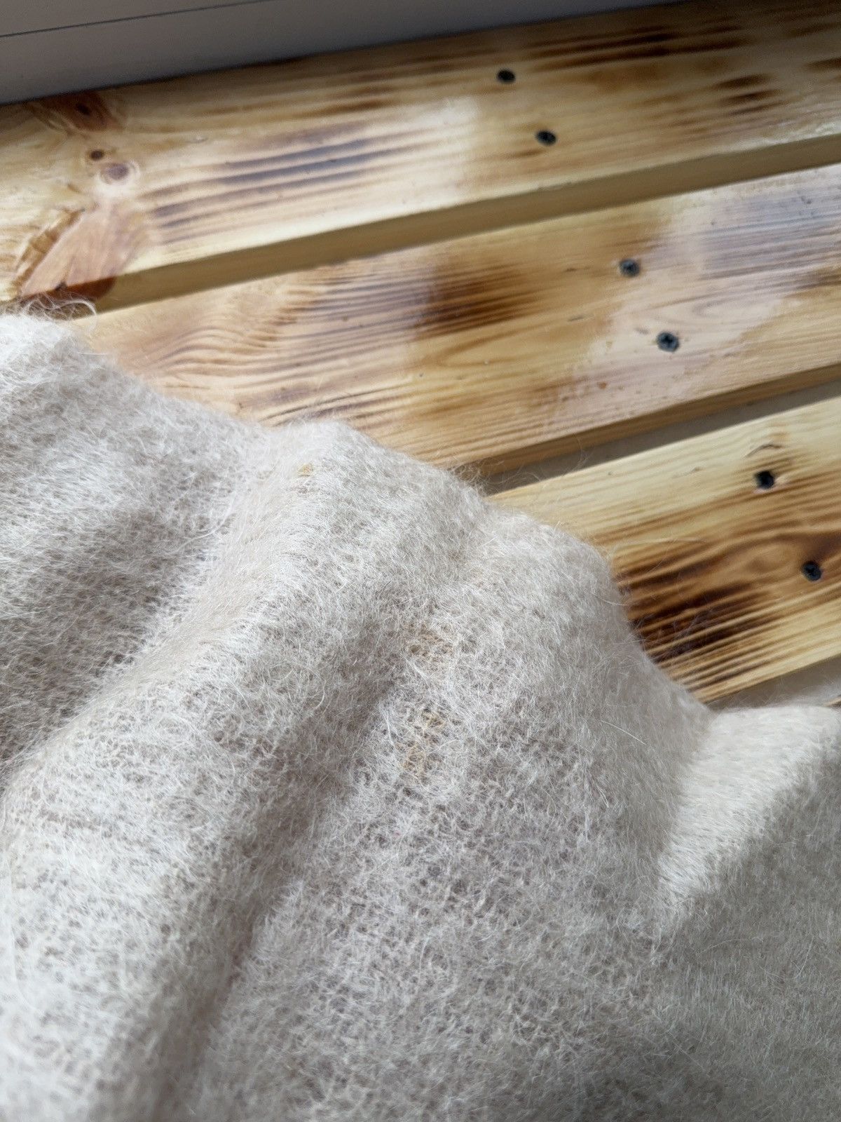 Japanese Brand Retro 80s Rare Vintage All Mohair Plus Scotland Fuzzy Scarf Size ONE SIZE - 10 Thumbnail