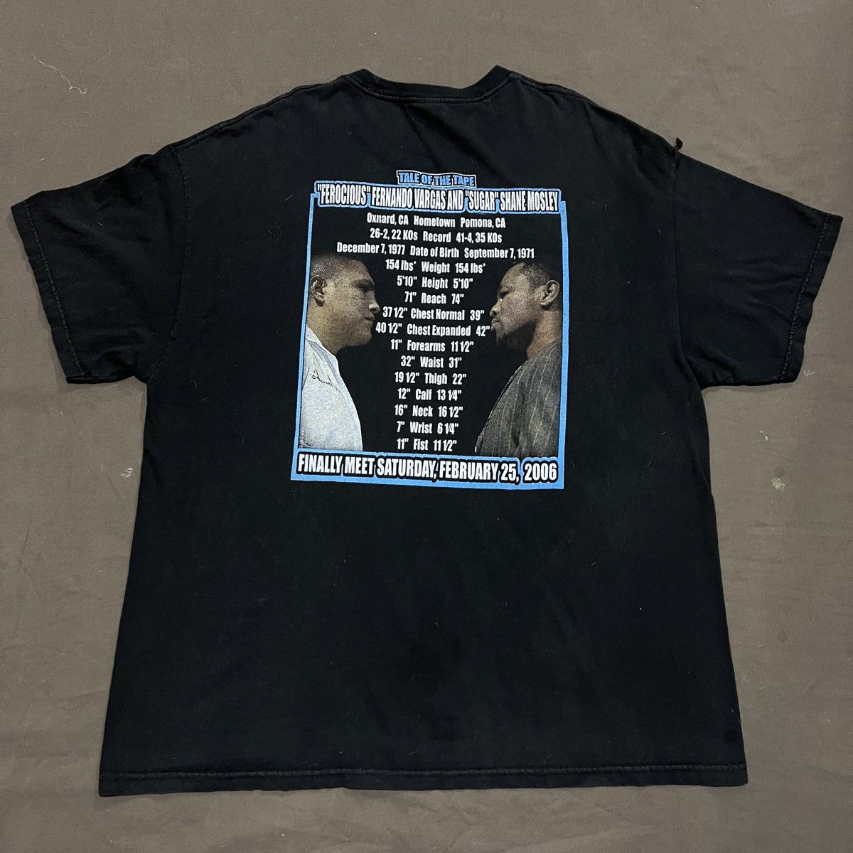 Rap Tees × Vintage Vintage Y2K Shane Mosley vs Fernando Vargas Tee Faded 2XL Size US XXL / EU 58 / 5 - 10 Thumbnail