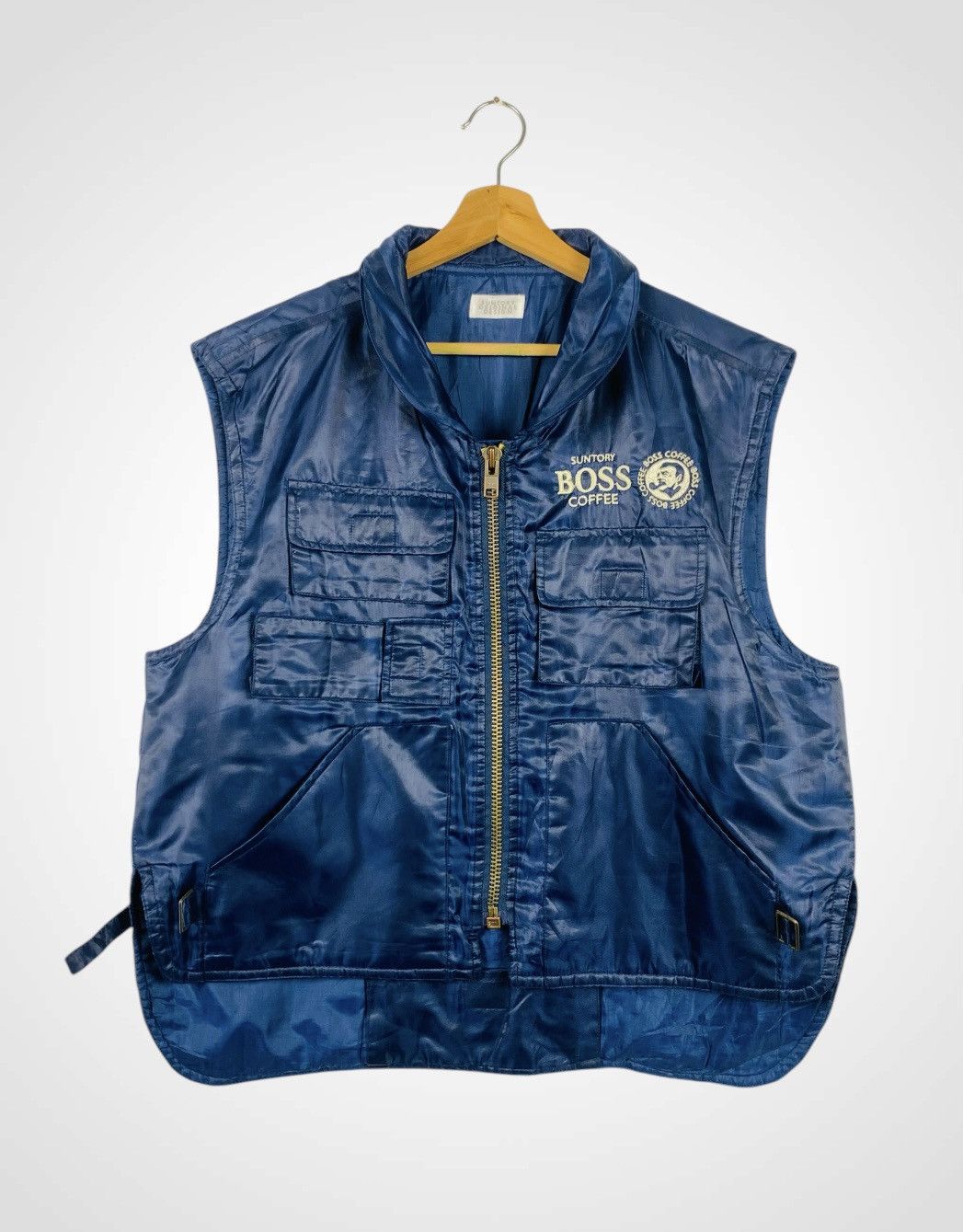 Japanese Brand Vintage 90s Suntory Boss Coffee Nylon Sleeveless/Vest Jacket Size US L / EU 52-54 / 3 - 1 Thumbnail