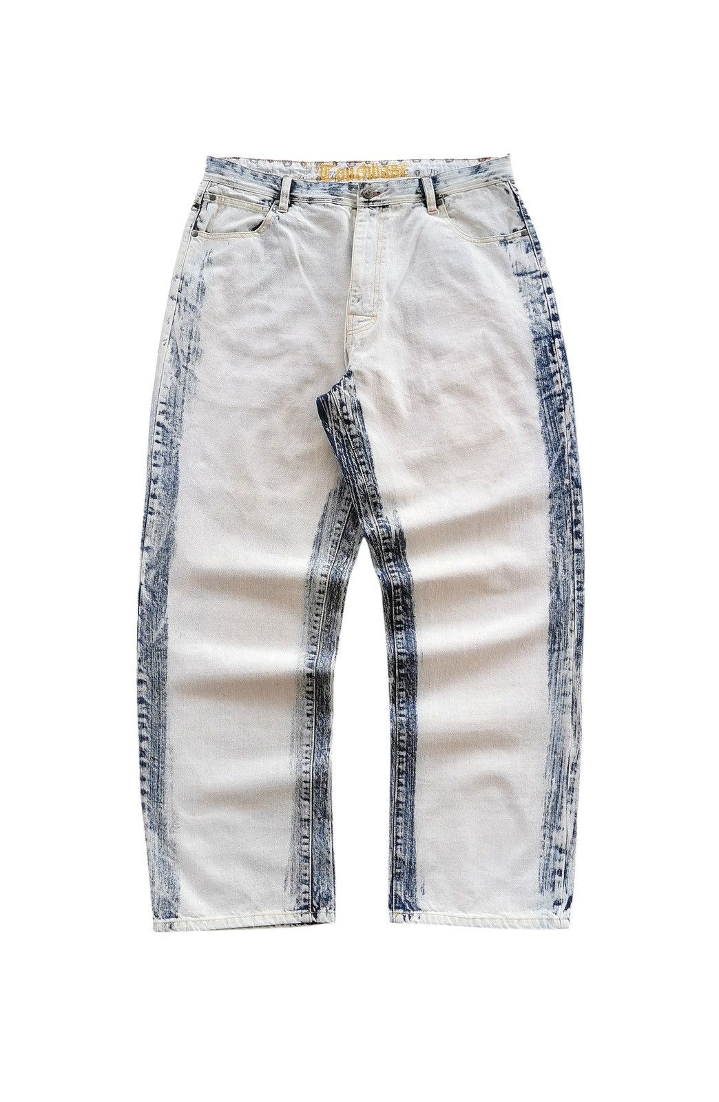 JNCO Touchbase 935 Baggy Jeans White with Blue Acid Wash Size 36 Size US 36 / EU 52 - 1 Thumbnail