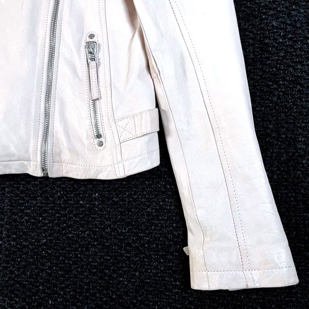 Vintage MAURITIUS Sofia Soft Pink Lambs Leather Moto Style Jacket Women Size 6 Pink Womens Leather Moto Style Jacket Track Jacket Size M / US 6-8 / IT 42-44 - 7 Thumbnail