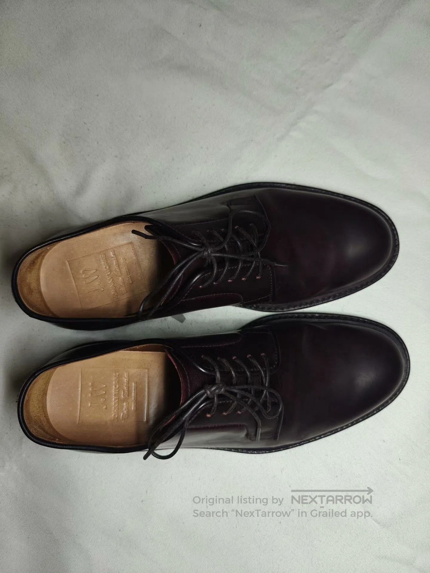 Vintage Men's Horsebutt Leather Derby Shoes. Size US 6.5 / EU 39-40 - 3 Thumbnail
