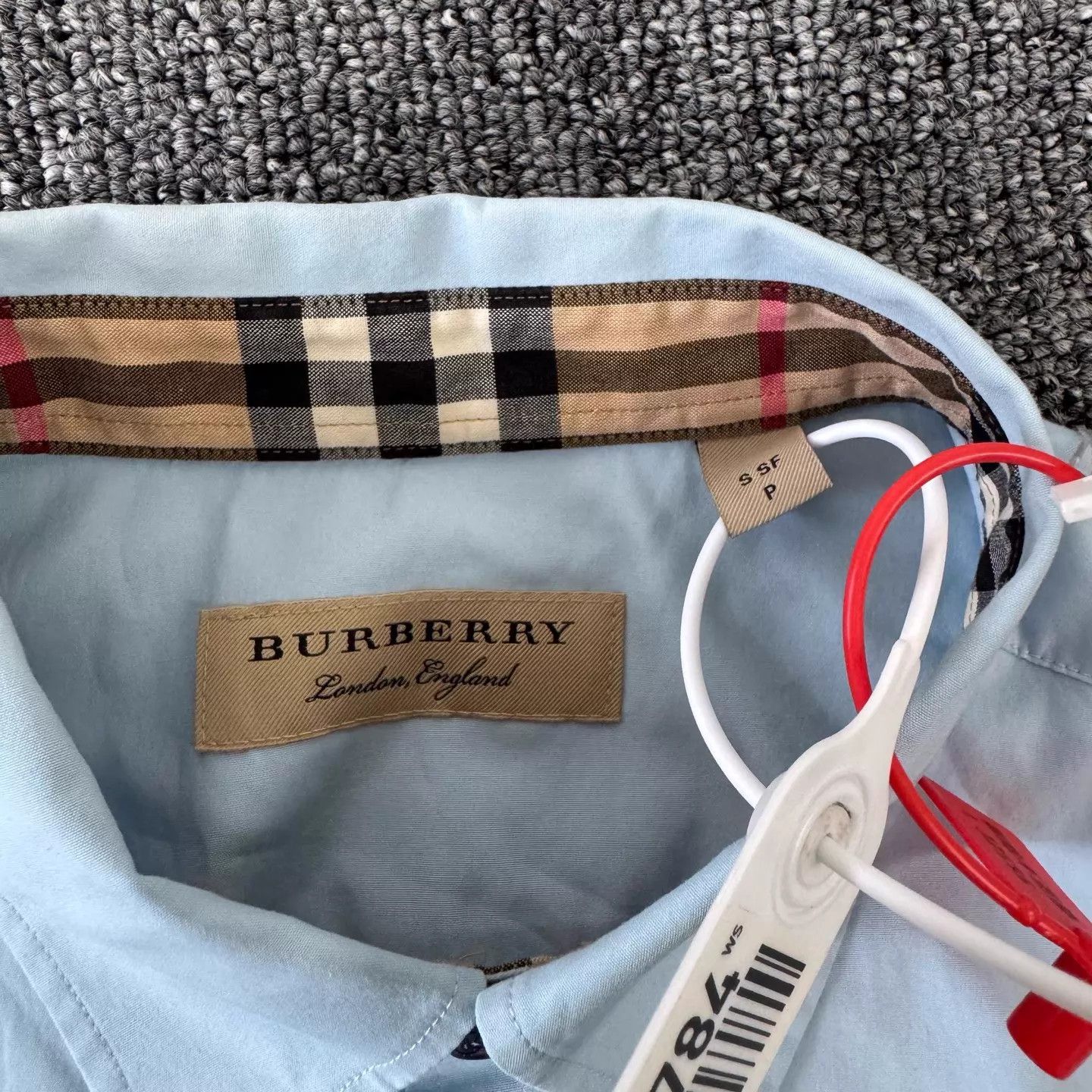 Burberry Burberry Light Blue Check Collar Casual LS Shirt S Size US S / EU 44-46 / 1 - 6 Thumbnail