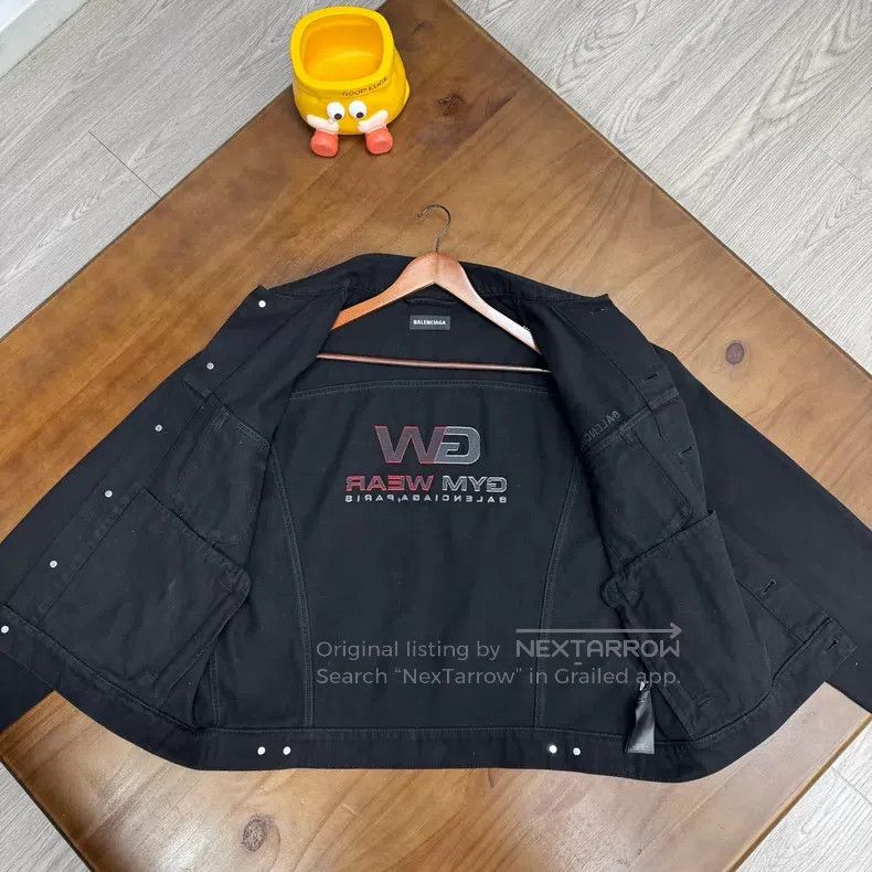 Balenciaga Balenciaga Black Red Denim Jacket Size US M / EU 48-50 / 2 - 3 Thumbnail