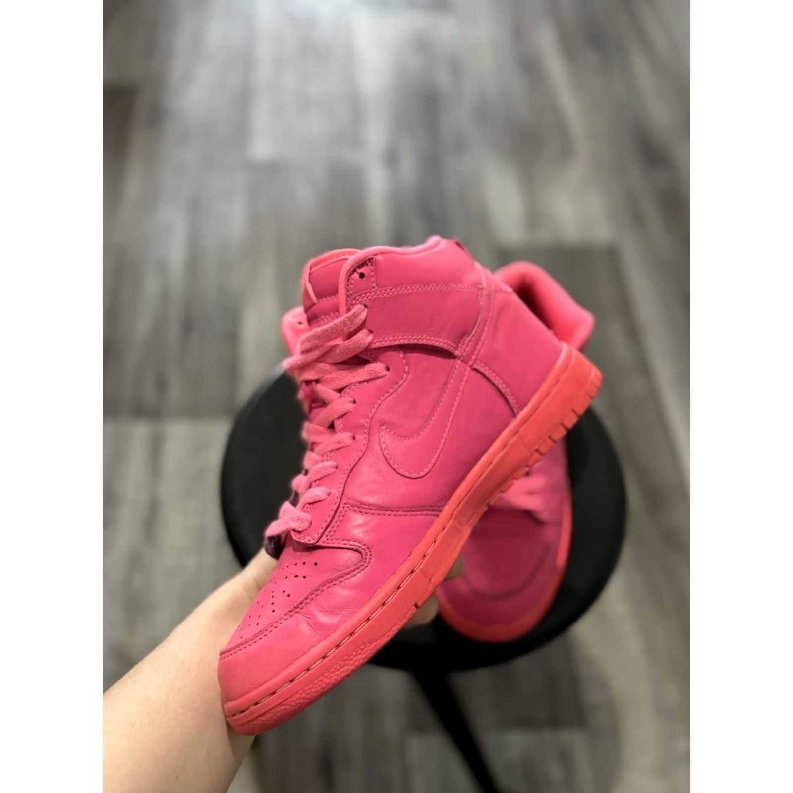 Nike VINTAGE Nike Dunk High Sneakers Pink Leather 1958 90s Womens Size 9 High-Top Leather Dunk High Nike Dunk High Limited Edition Cru Size US 9 / IT 39 - 6 Thumbnail