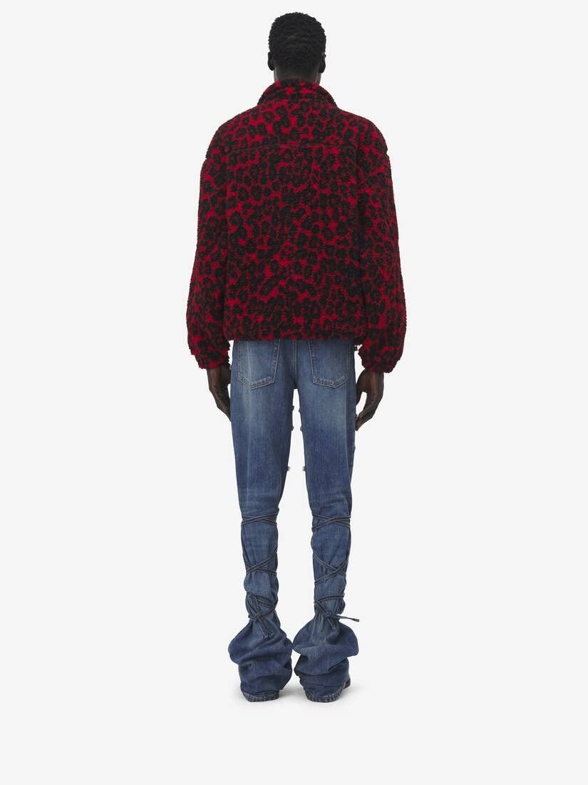 Alexander McQueen o1w1db10925 Leopard Print Fleece Sweatshirt in Red Size US S / EU 44-46 / 1 - 5 Thumbnail