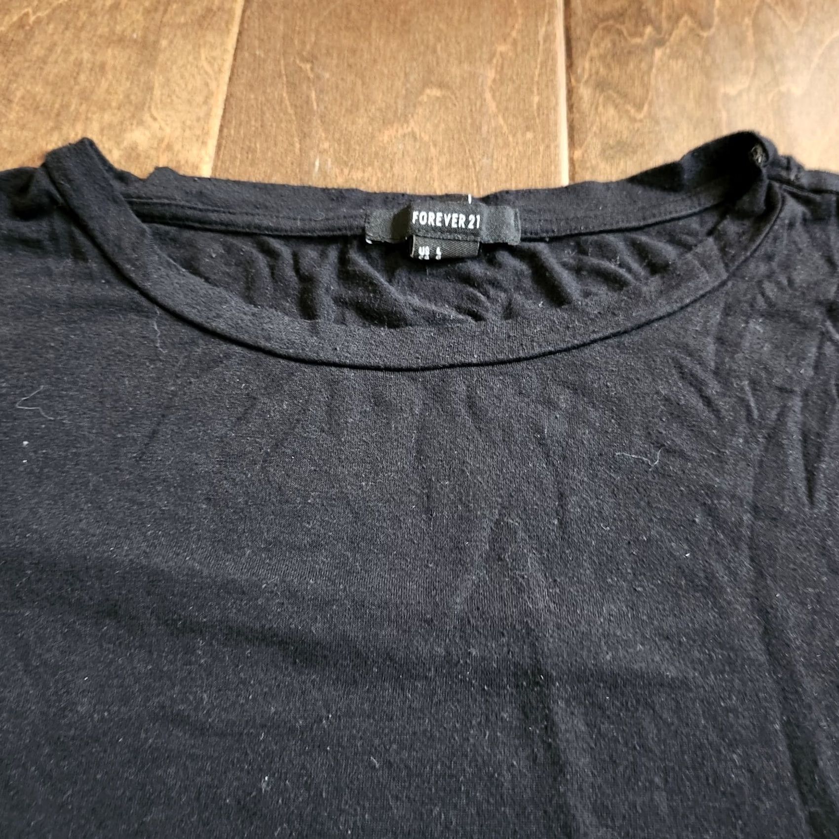 Forever 21 FOREVER 21 Shirt Women Multicolor Black White Striped Short Sleeve Pullover L - Size Large - Casual Travel T-Shirt Size L / US 10 / IT 46 - 6 Thumbnail