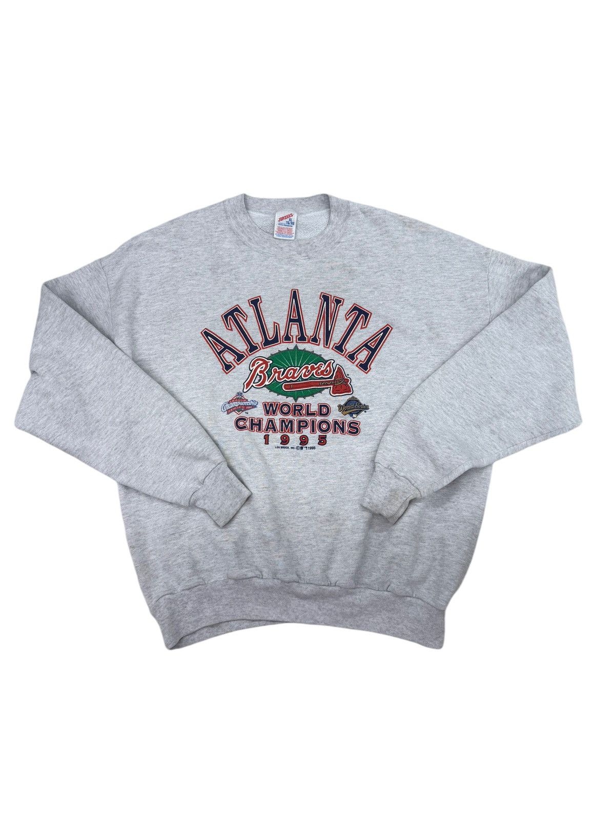 Jerzees × Vintage Vtg 1995 Atlanta Braves Sweatshirt Size US XL / EU 56 / 4 - 1 Thumbnail