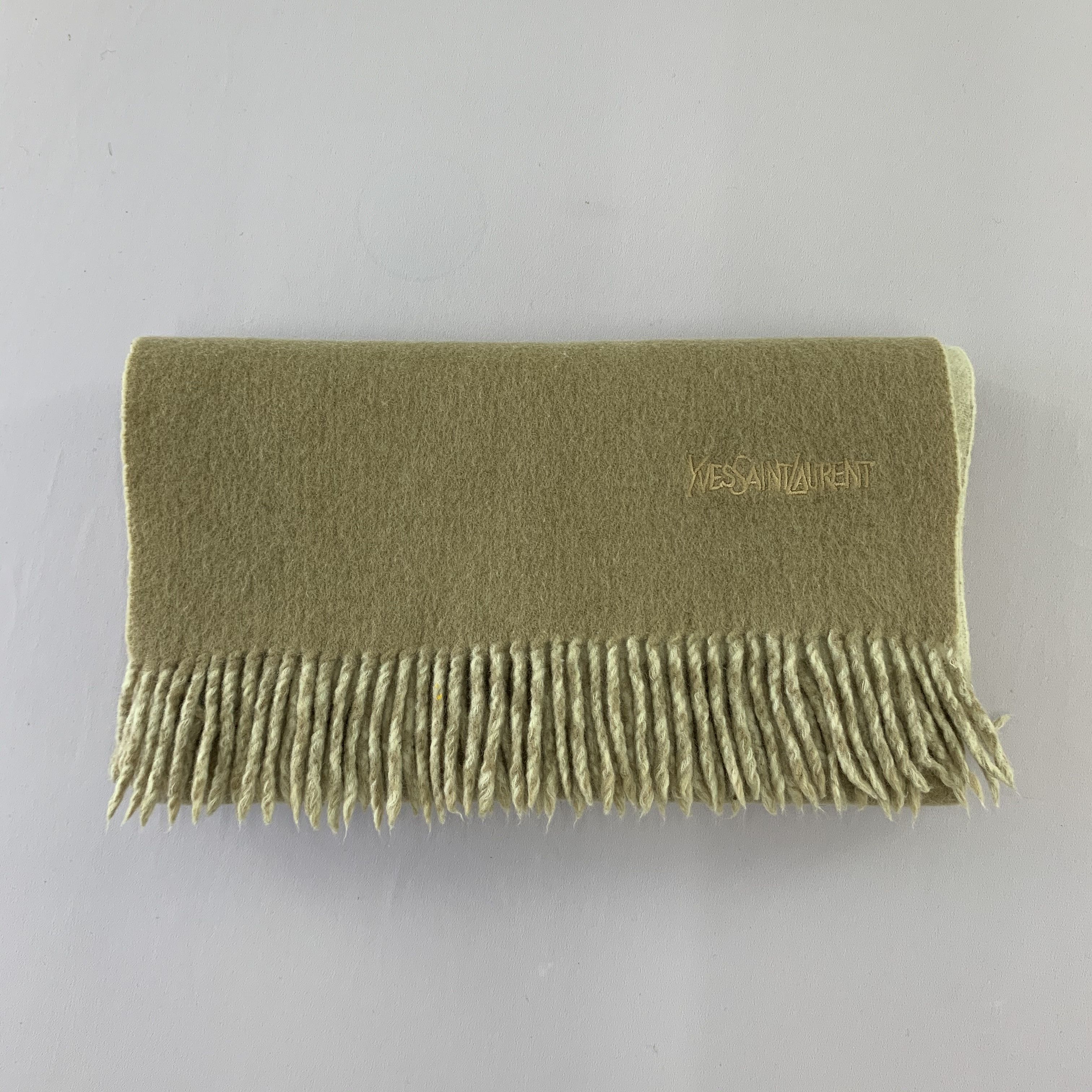 Yves Saint Laurent Yves Saint Laurent Scarf Wool Muffler Neck Wrap BL4141 Size ONE SIZE - 5 Thumbnail