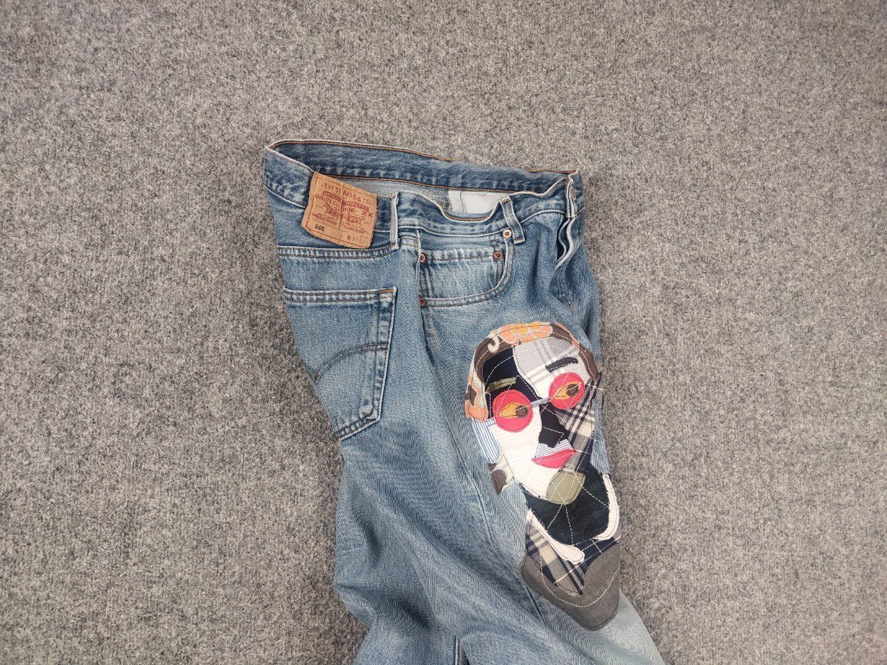 Levi's Vintage 90's Levi’s 501 Sashiko Logo Jeans Japan watanabe Size US 33 - 11 Thumbnail