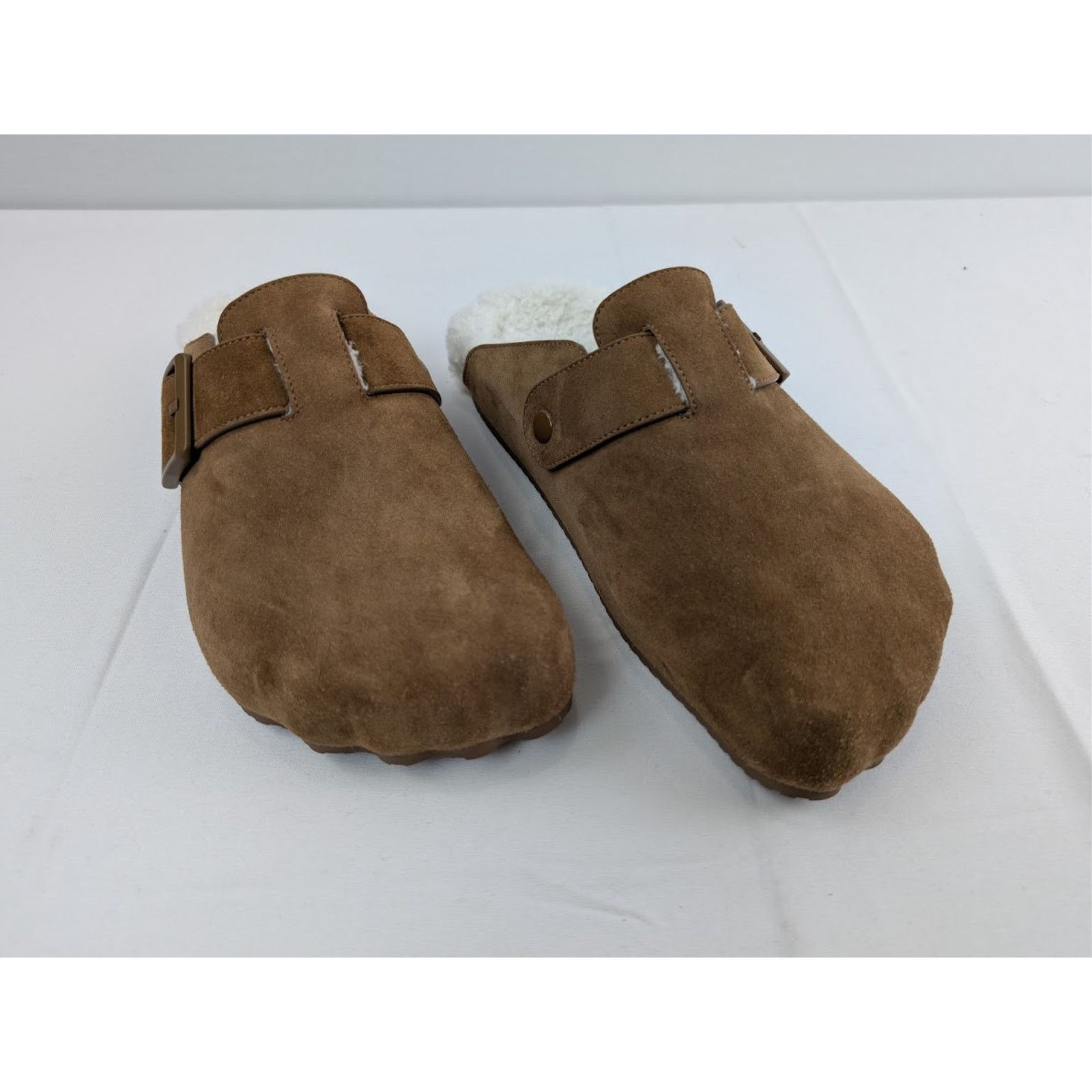 Balenciaga o1rshd1 Suede Shearling Sunday Mules in Beige/Off White Size US 9 / EU 42 - 6 Thumbnail