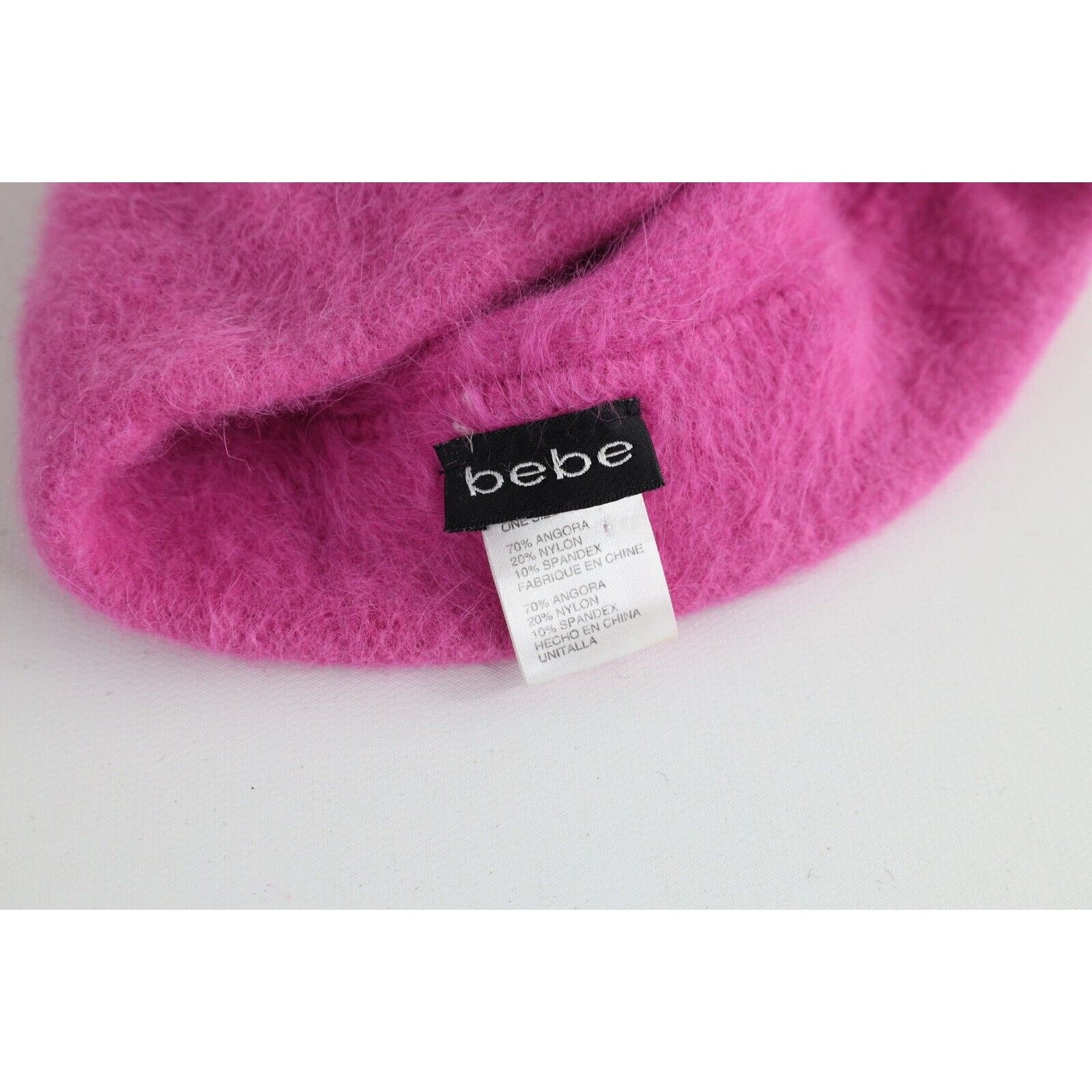 Bebe × Vintage Vintage 90s Y2K Bebe Sport Babydoll Angora Shag Fuzzy Beanie Size ONE SIZE - 7 Thumbnail