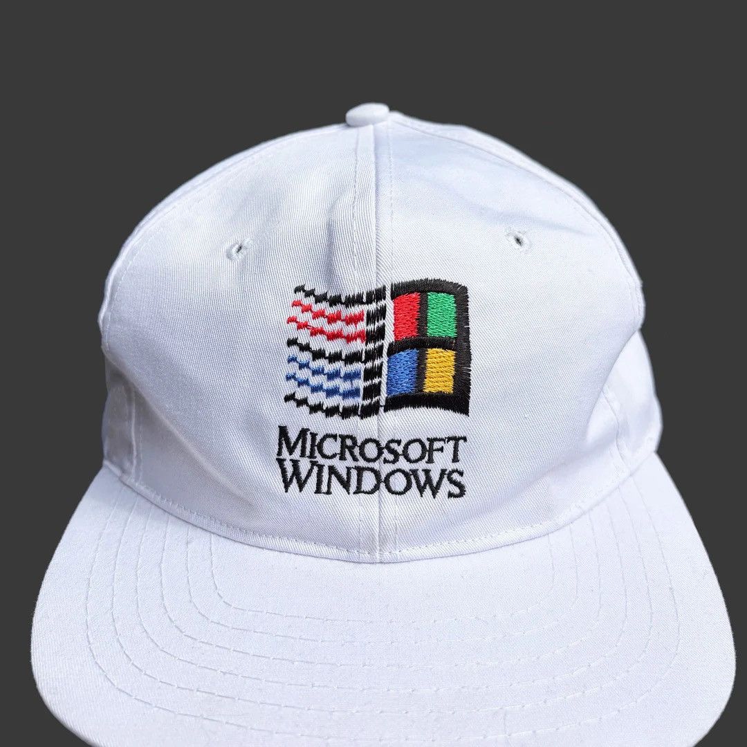 Vintage Microsoft Windows 1990 90s Vintage Logo Promo Snapback Cap Size ONE SIZE - 2 Thumbnail
